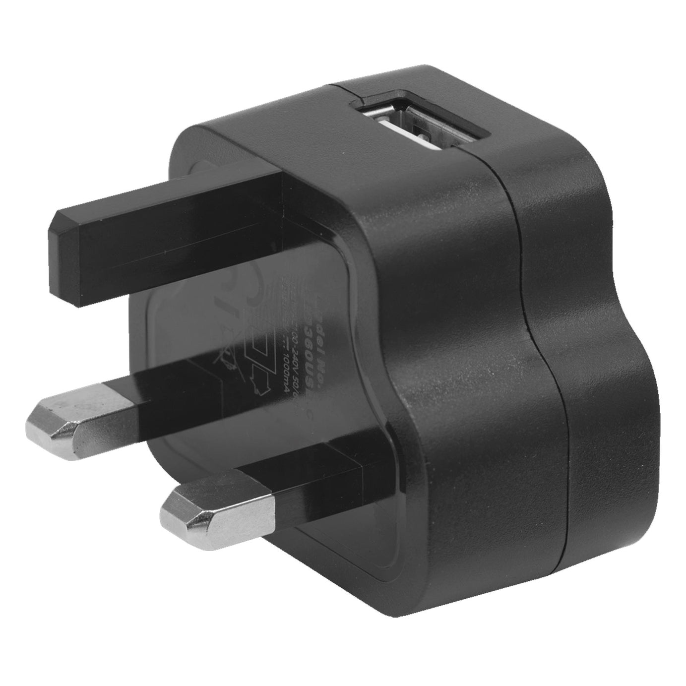 Sealey USB Mains Charger 5V-1A Black Electrical Plugs & Sockets