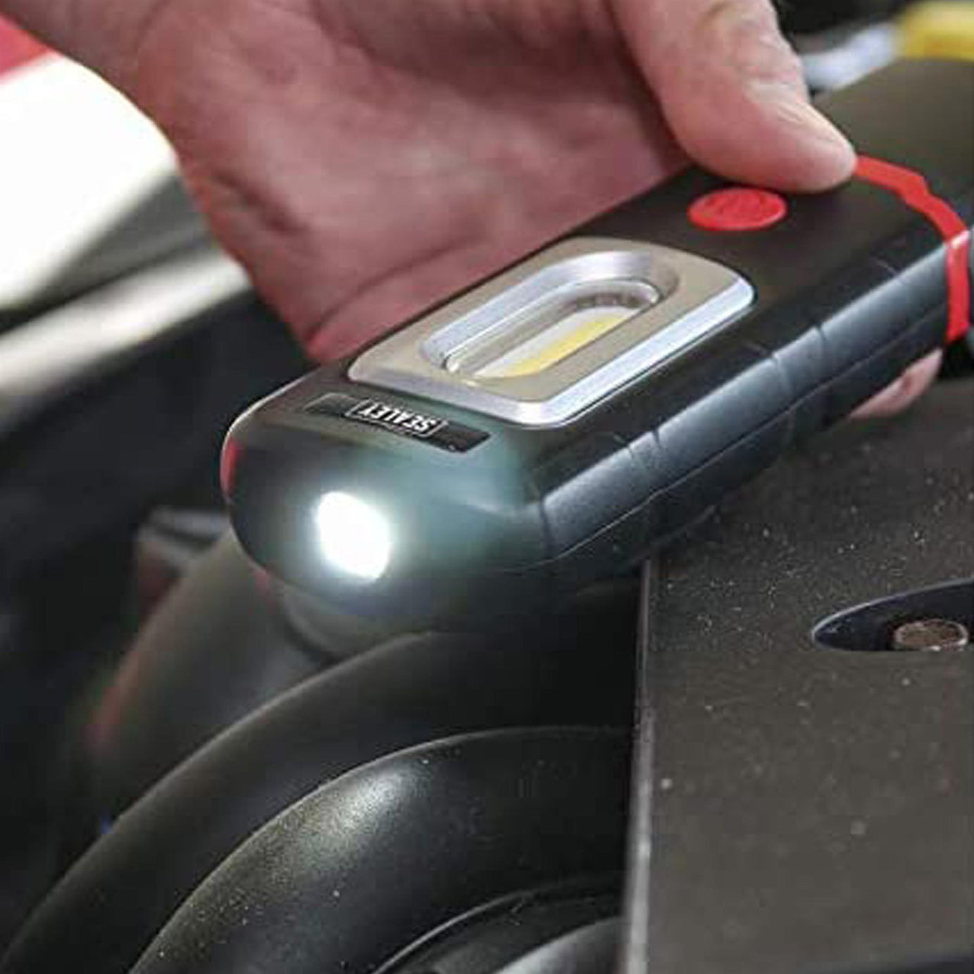 Sealey R/Charge 360 Insp Light 3W COB & 1W SMD LED Black Li-Poly