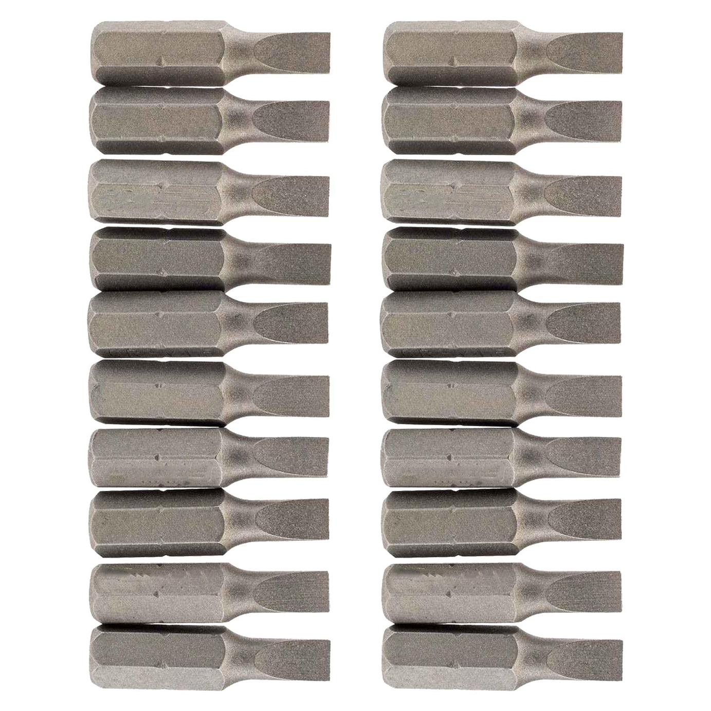 Slotted Screwdriver Bits 6mm CRV Chrome Vanadium Steel 1/4" Hex Drive 20Pcs