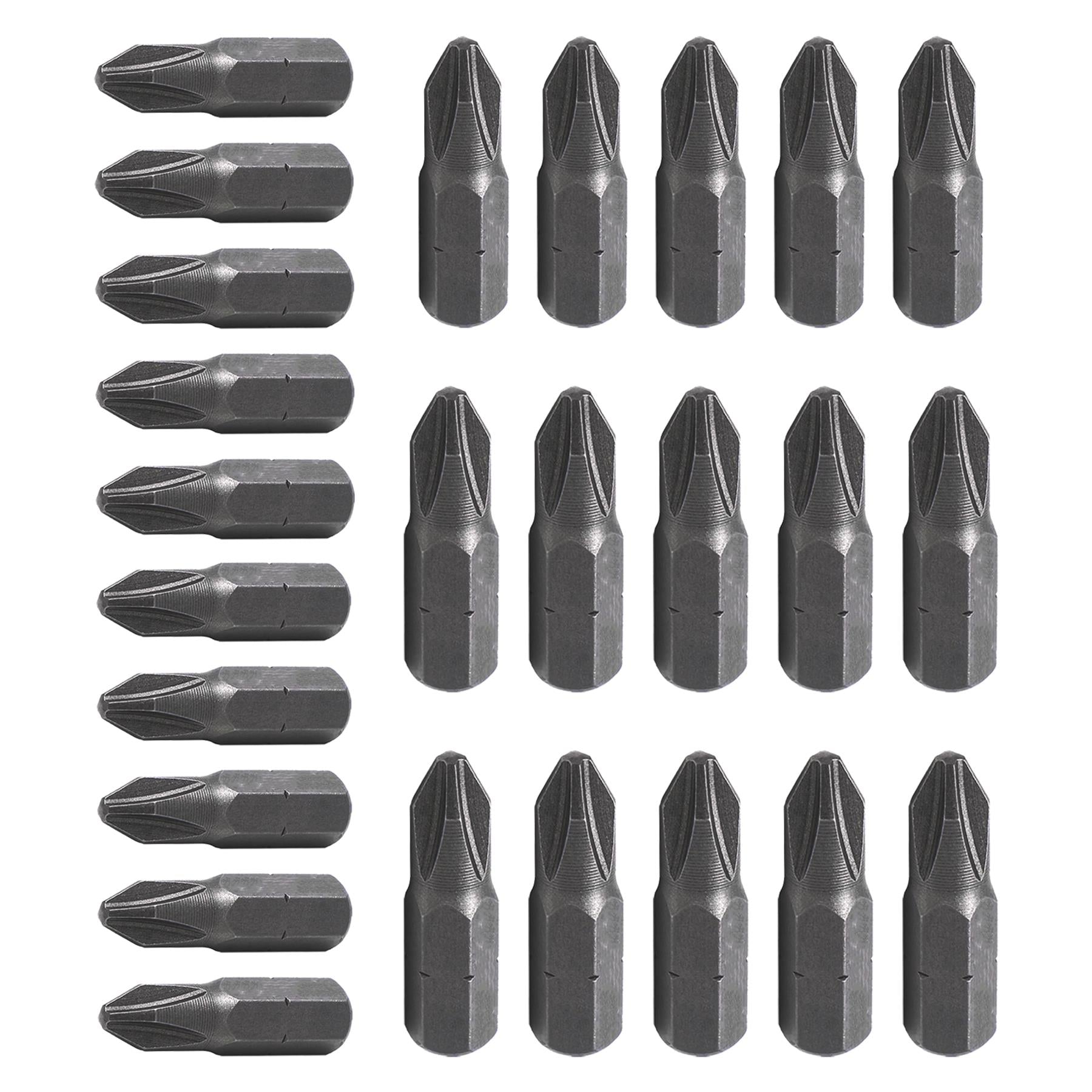 PH2 Phillips Screwdriver Bits CRV Chrome Vanadium Steel 1/4" Hex Drive 25Pcs