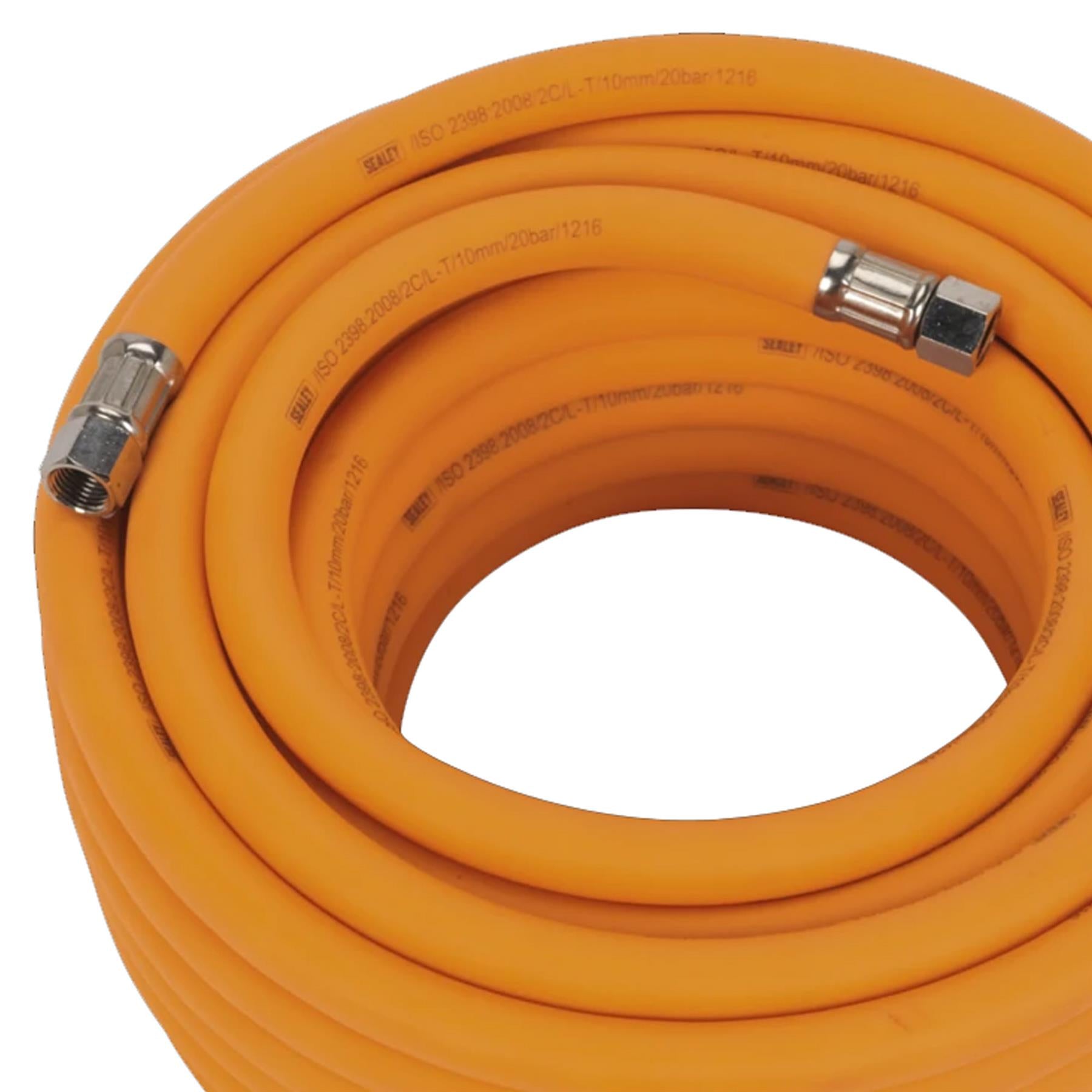 Sealey Air Hose 15m x �10mm Hybrid High-Visibility 1/4"BSP Unions