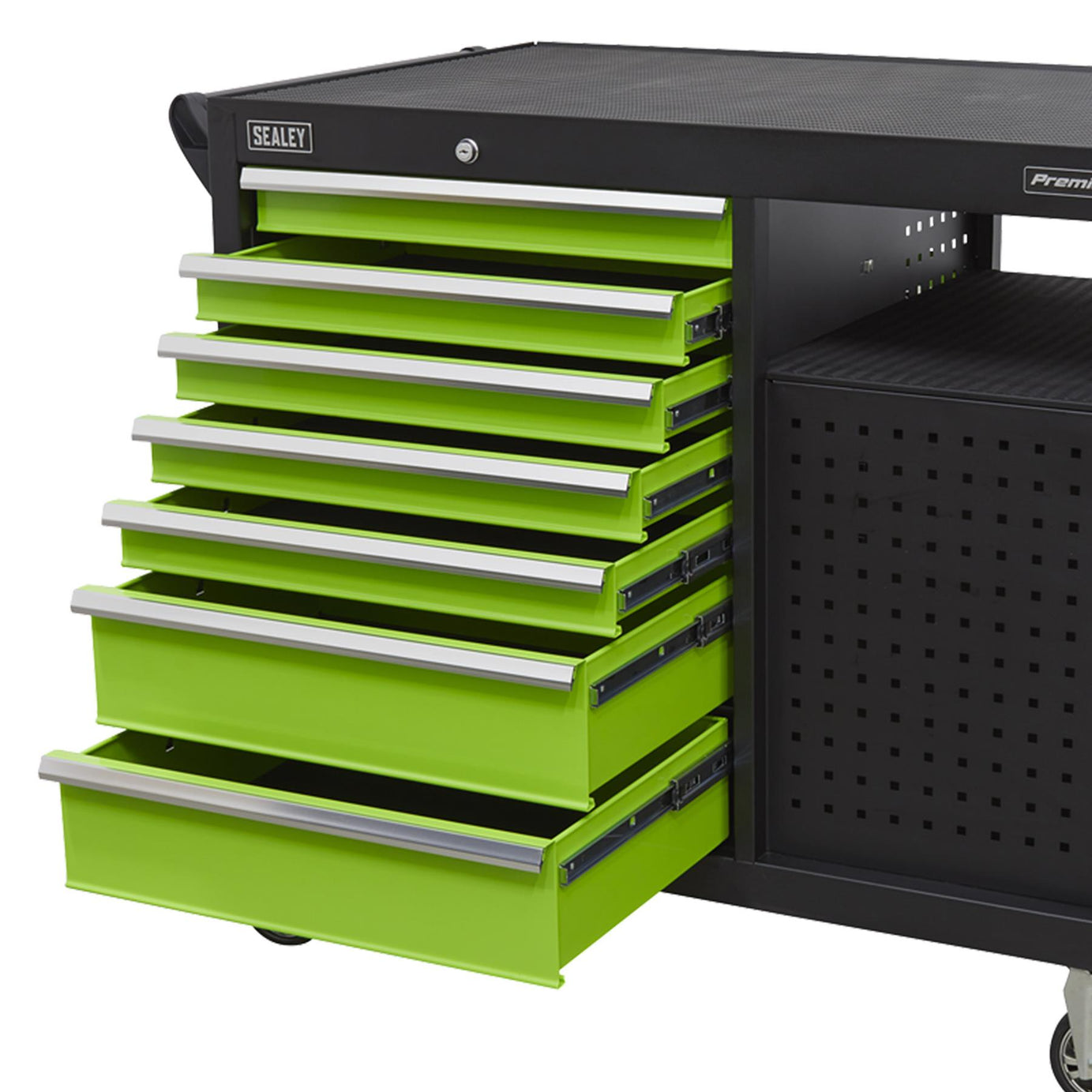 Sealey Mobile Workstation 10 Drawer 1140mm Green/Black