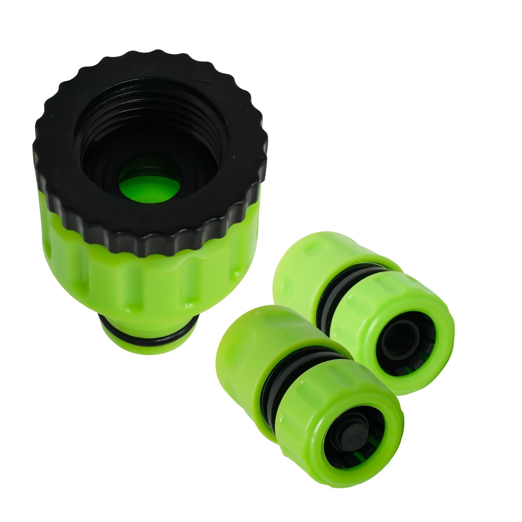 3X Garden Hose Pipe Fitting Set Tap Adaptor Waterstop Connector 1/2" 3/4" Female