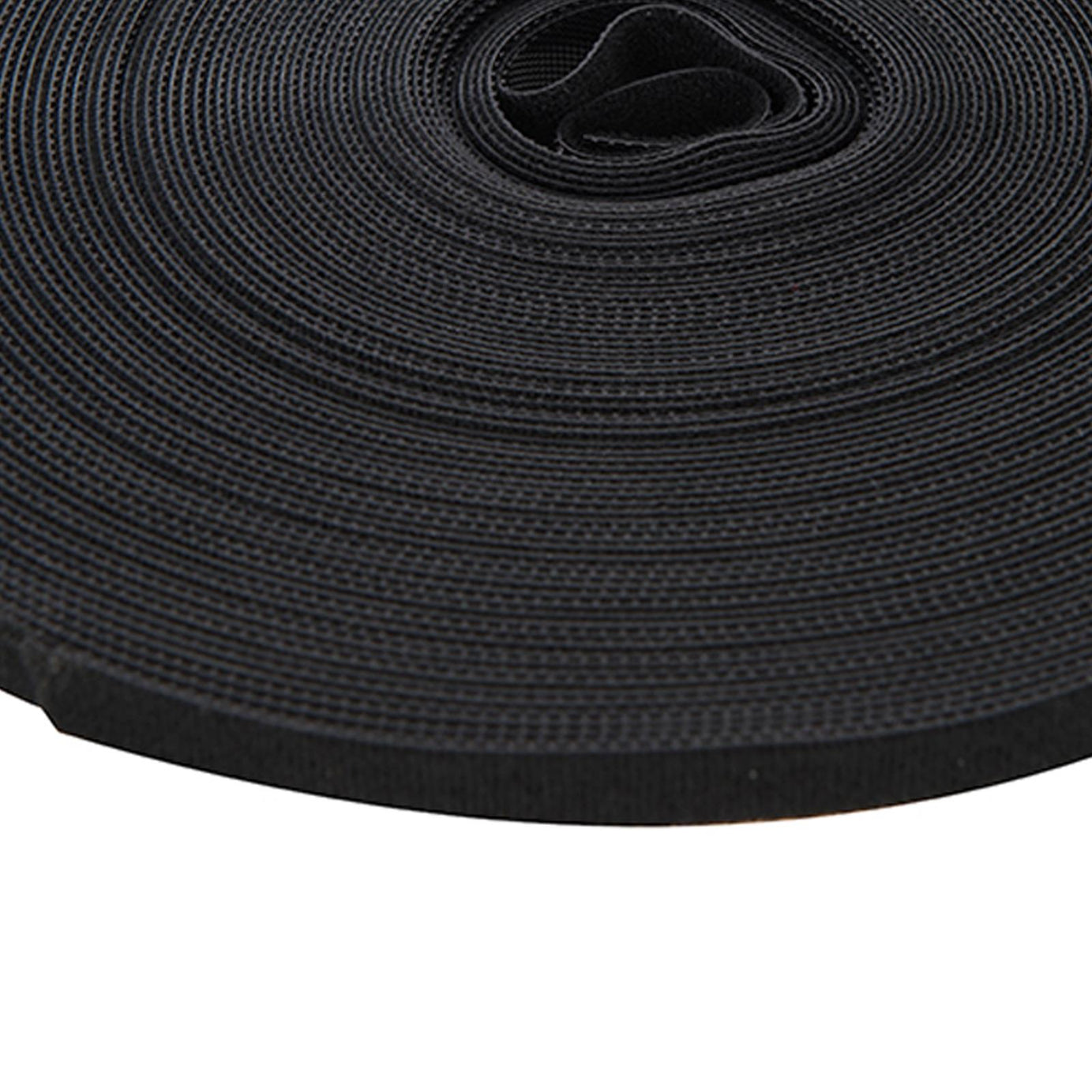 Self-Wrap Hook & Loop Tape Black - 10mm X 25M Double-Sided 100% Nylon Reusable