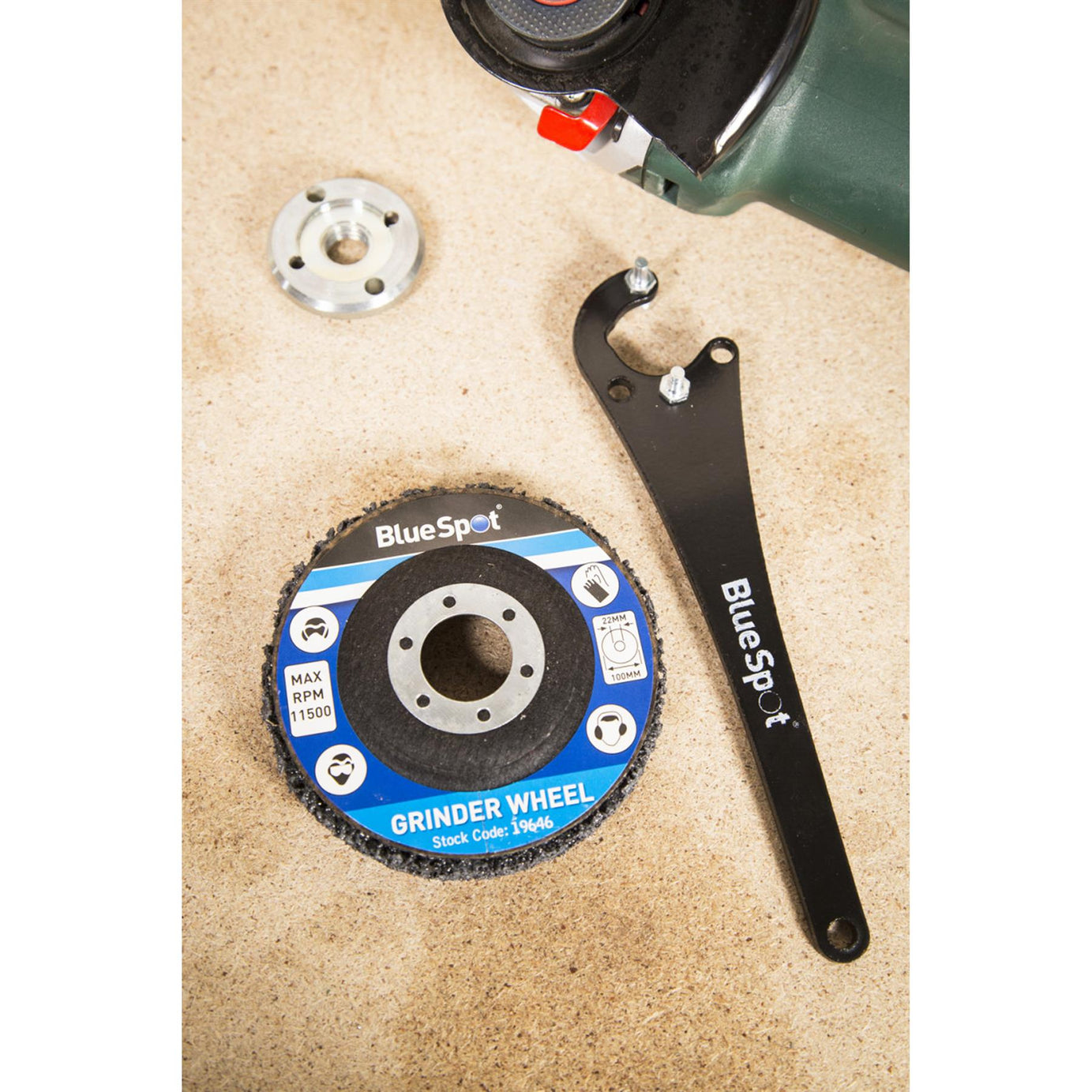 BlueSpot Adjustable Angle Grinder Key Wrench Spanner Angle Grinders 4 1/2" 5" 9"