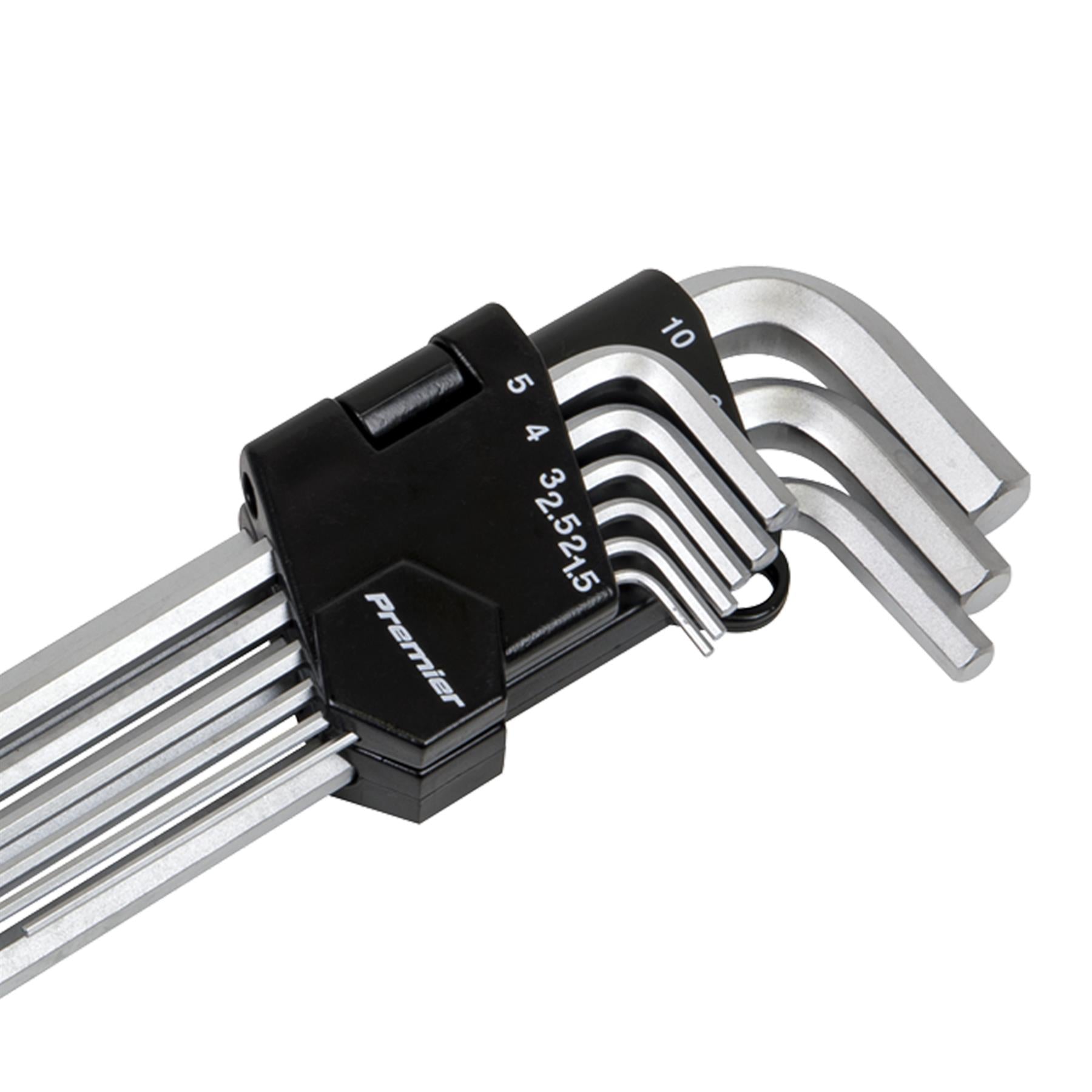 Sealey Hex Key Set 9pc Extra-Long Metric