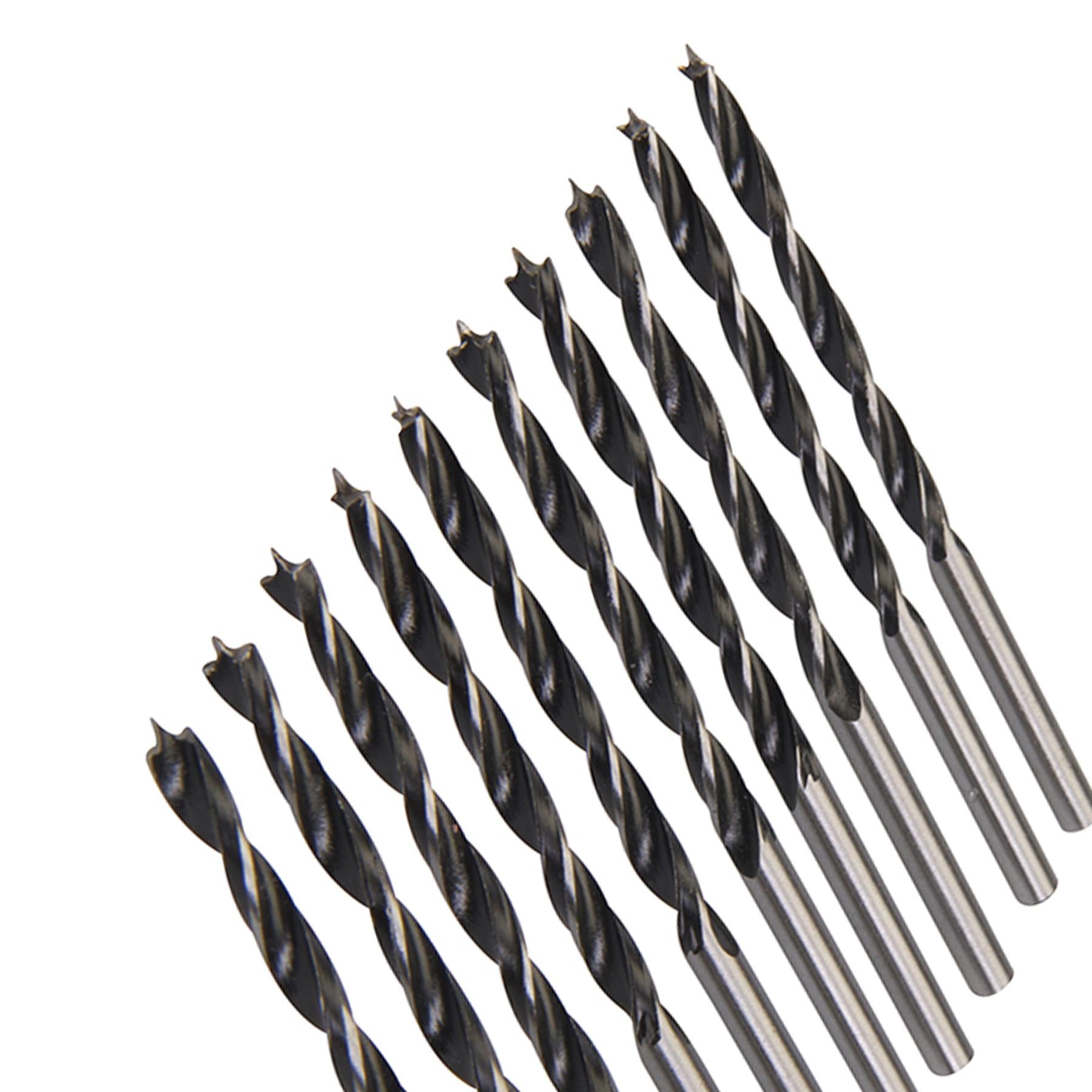 10Pk Lip & Spur Drill Bits 4mm Durable Sharp Precision Drill Work On Wood DIY