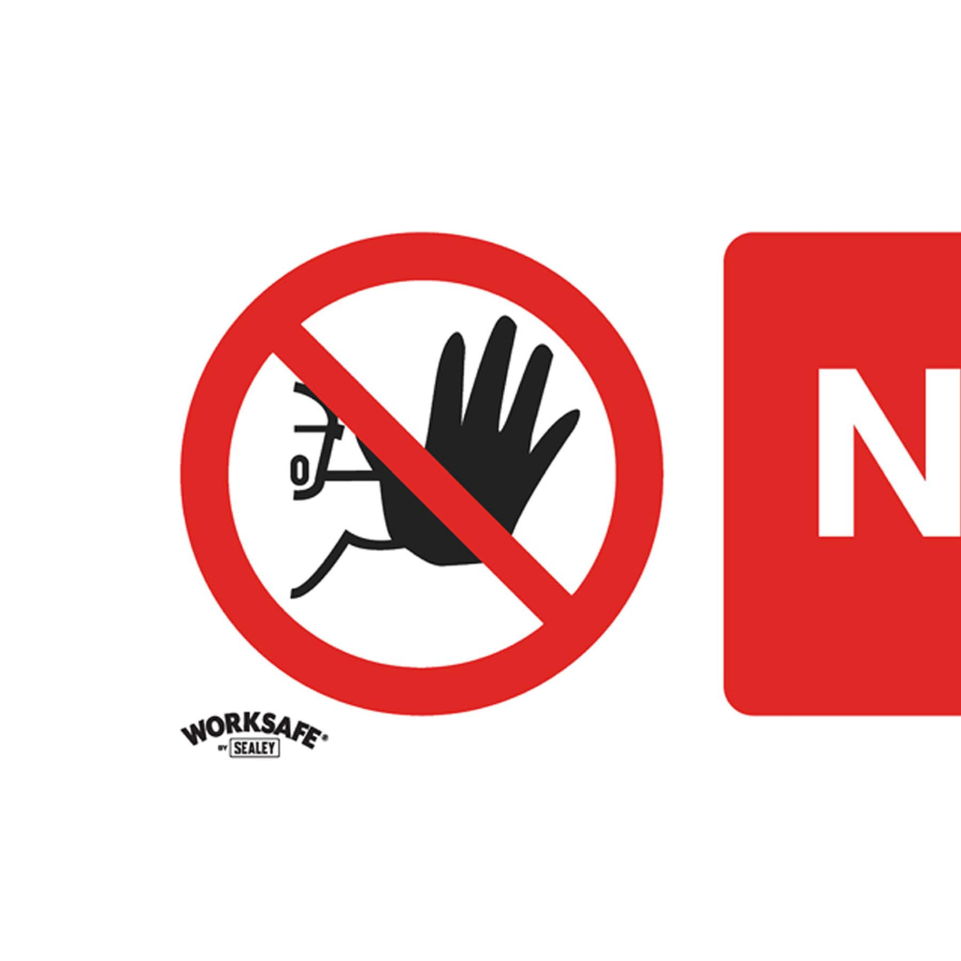 Sealey Safety Sign - No Entry - Self-Adhesive Vinyl - Pack of 10