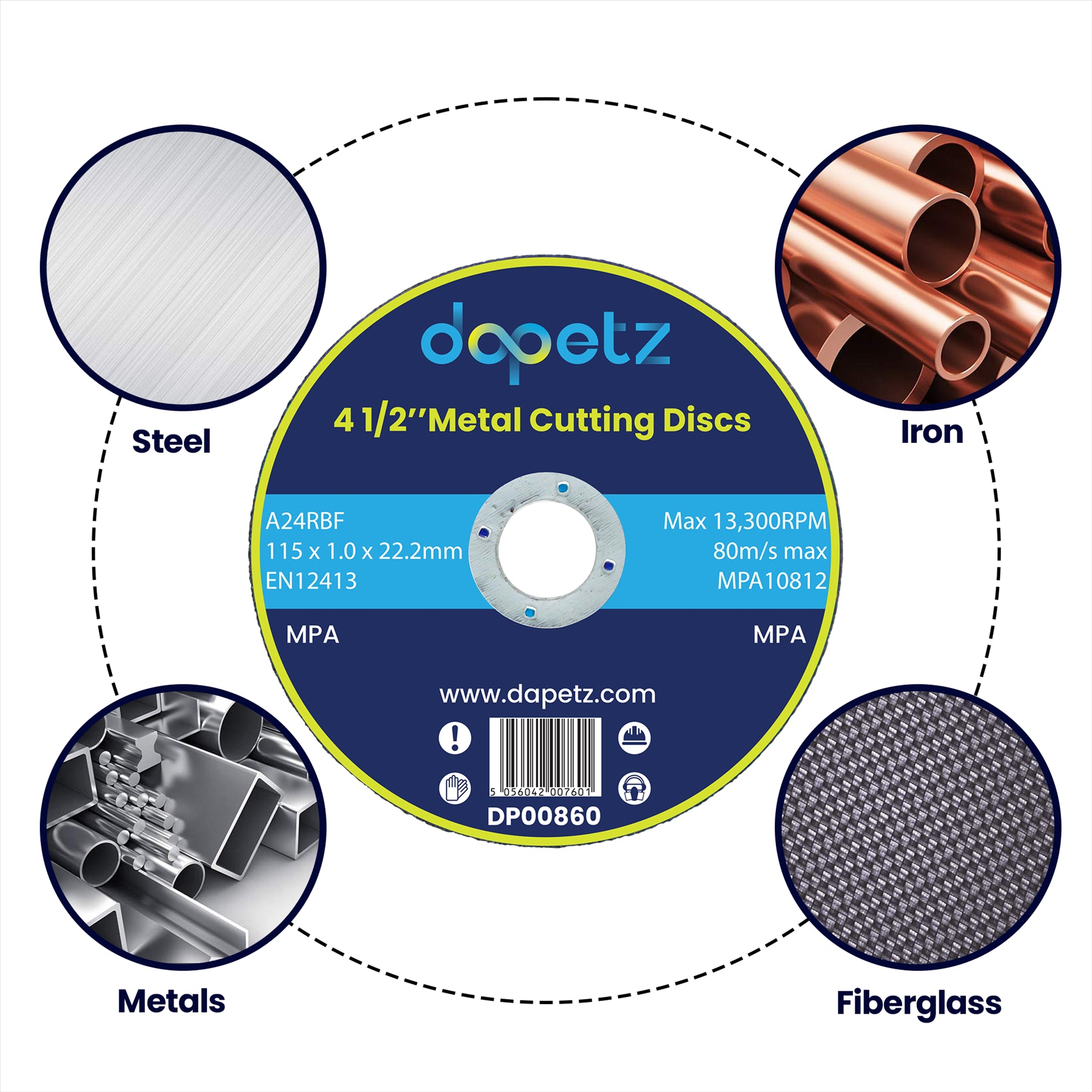 50 X Metal Cutting/Slitting Disc Ultra Thin 115Mm X 1.0Mm Fast Stainless