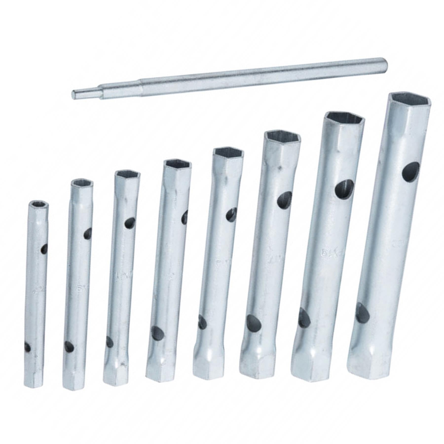 8PC TUBULAR BOX SPANNER BACK NUT TAP WRENCH SET MONOBLOC 6-22mm & NYLON WALLET
