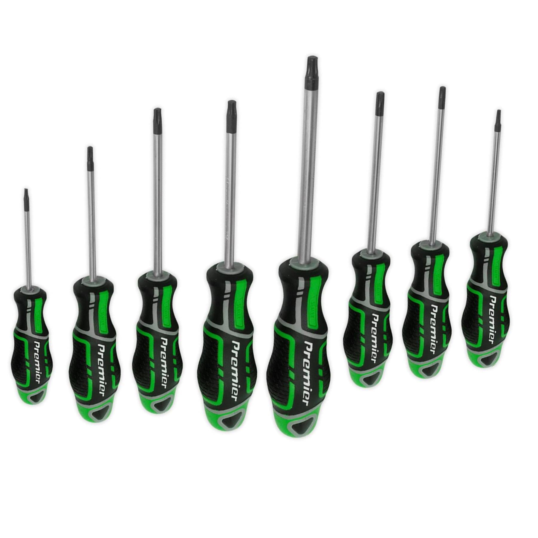 Sealey Screwdriver Set 8pc Security TRX-Star* GripMAX Hi-vis Green