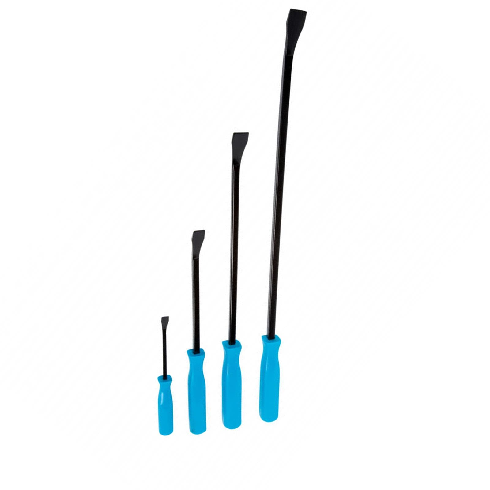 BlueSpot 4Pce Heavy Duty Pry Bar Set Wrecking Crow Bar 200 300 450 & 600mm PVC Handle