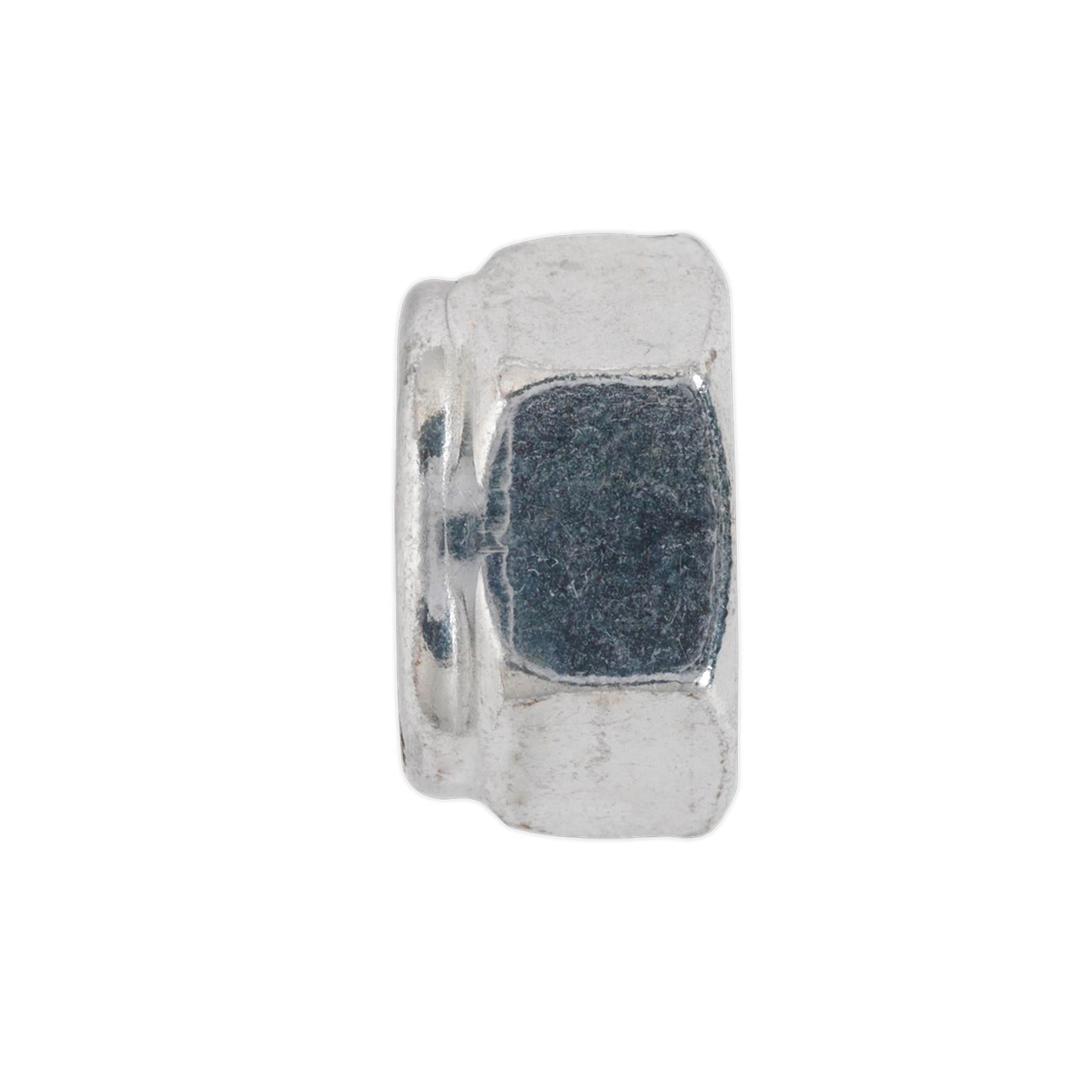 Sealey Nylon Locknut M4 Zinc Plated Nylon Pack of 100