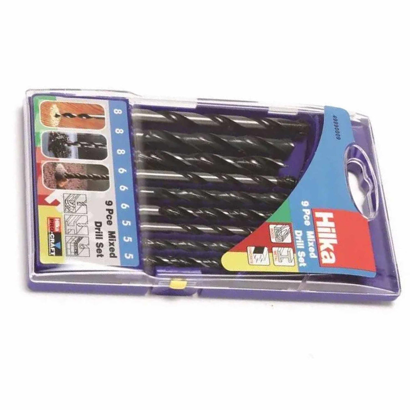 9Pc Mixed Drill Bit Set Masonry Wood Metal Concrete 5mm-8mm