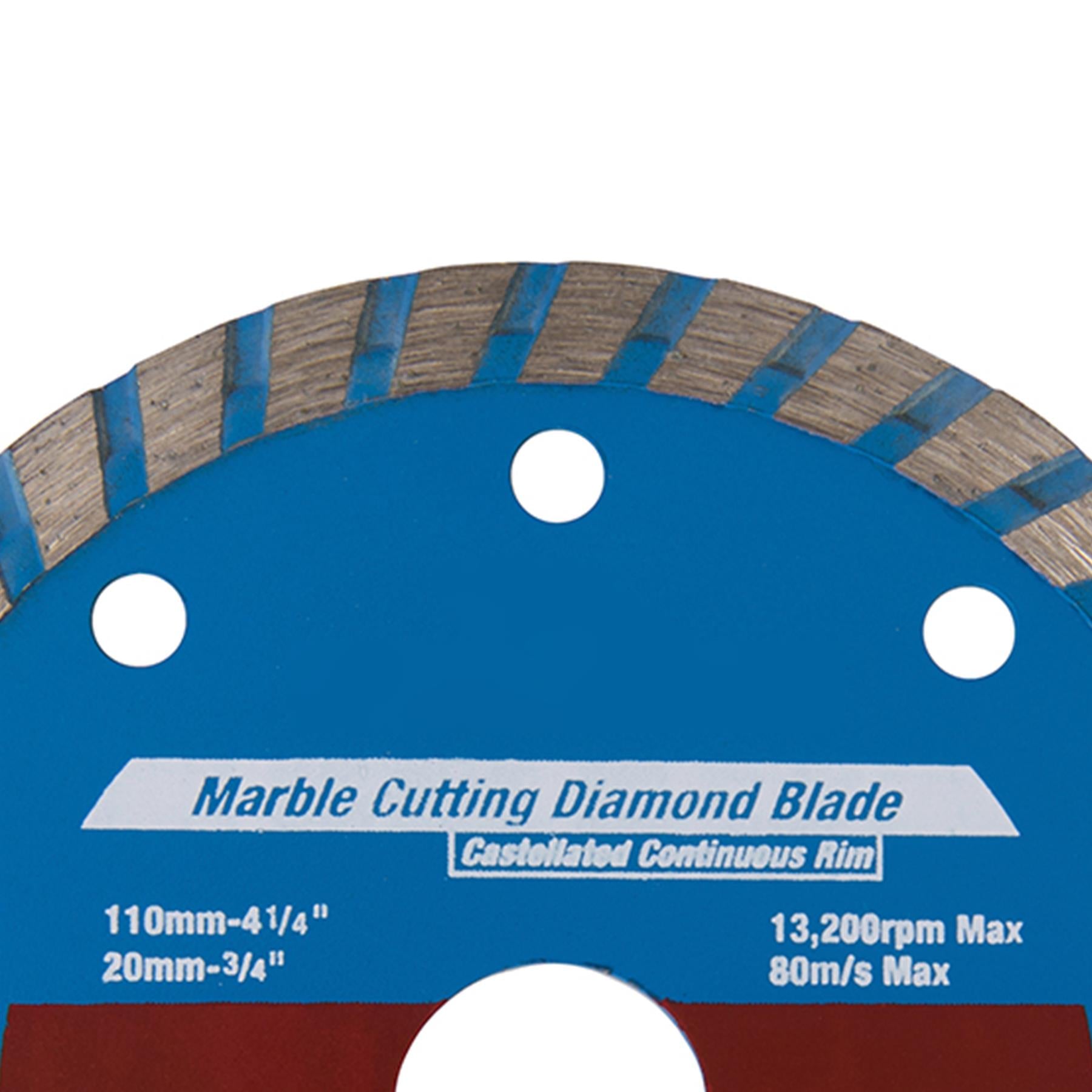 110mm Diamond Marble / Slate Cutting Disc 20mm Bore Hard Wall & Floor Tiles Wet & Dry Use