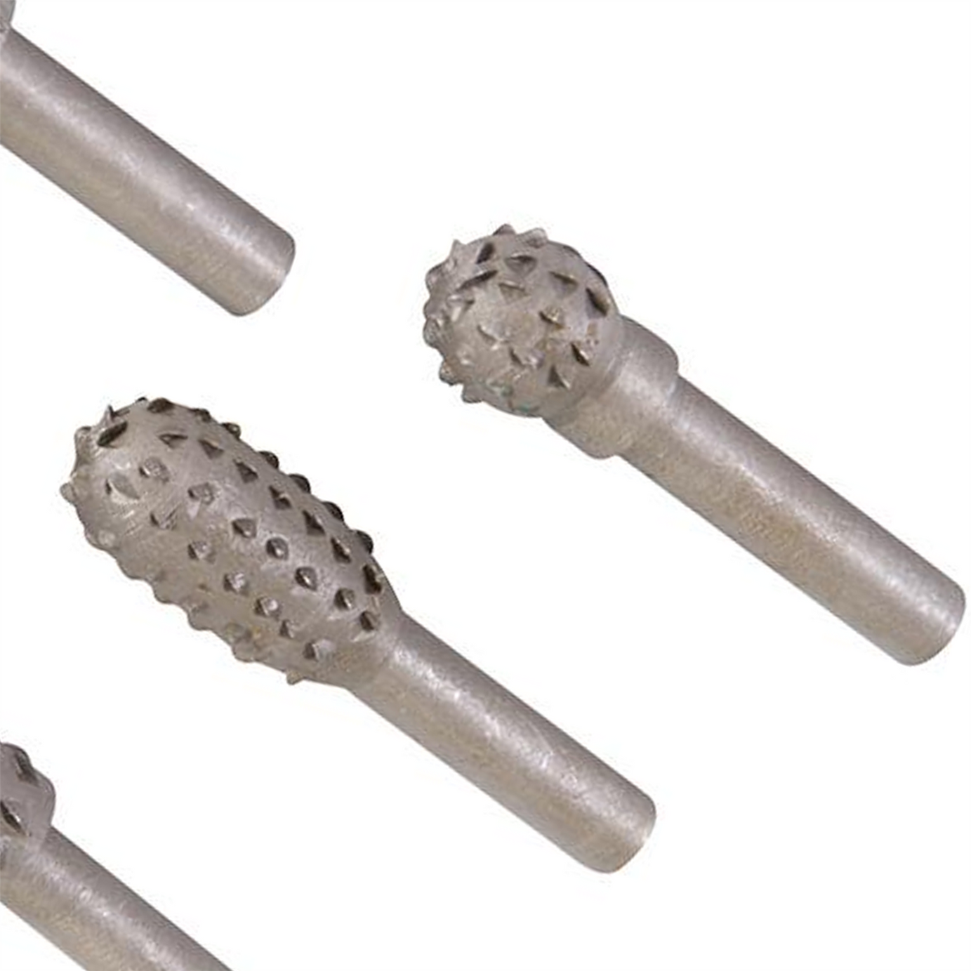 5Pce Rotary Rasp Set 6mm Shank For Shaping Wood, Plastics And Light Alloys