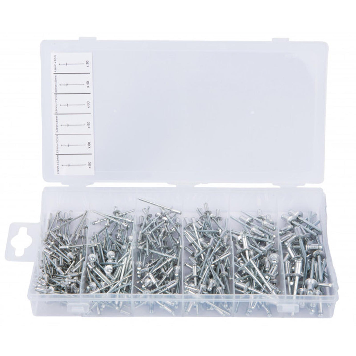 Bluespot 320Pc Assorted Blind Rivet Set Pop Rivets 2.4mm 3.2mm 4mm & 4.8mm Fix Clamp