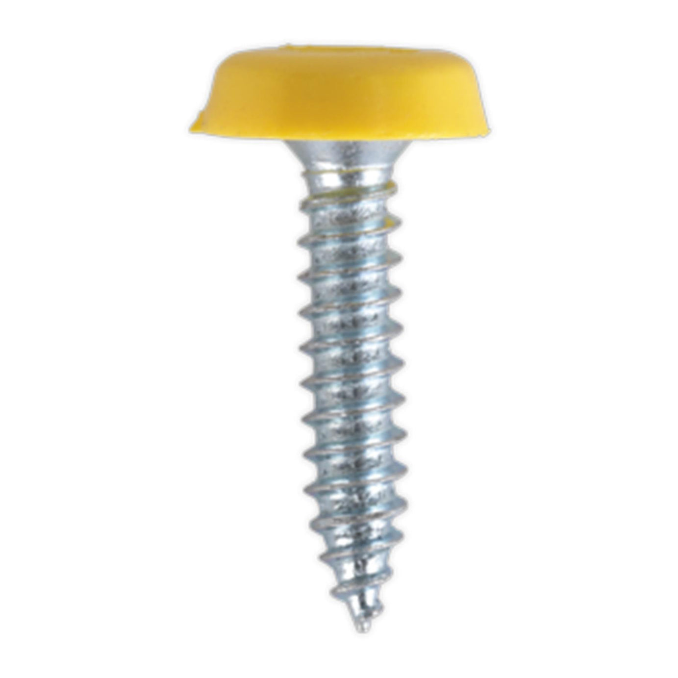 Sealey Numberplate Screw Plastic Head 4.8 x 24mm Yellow Pk of 50