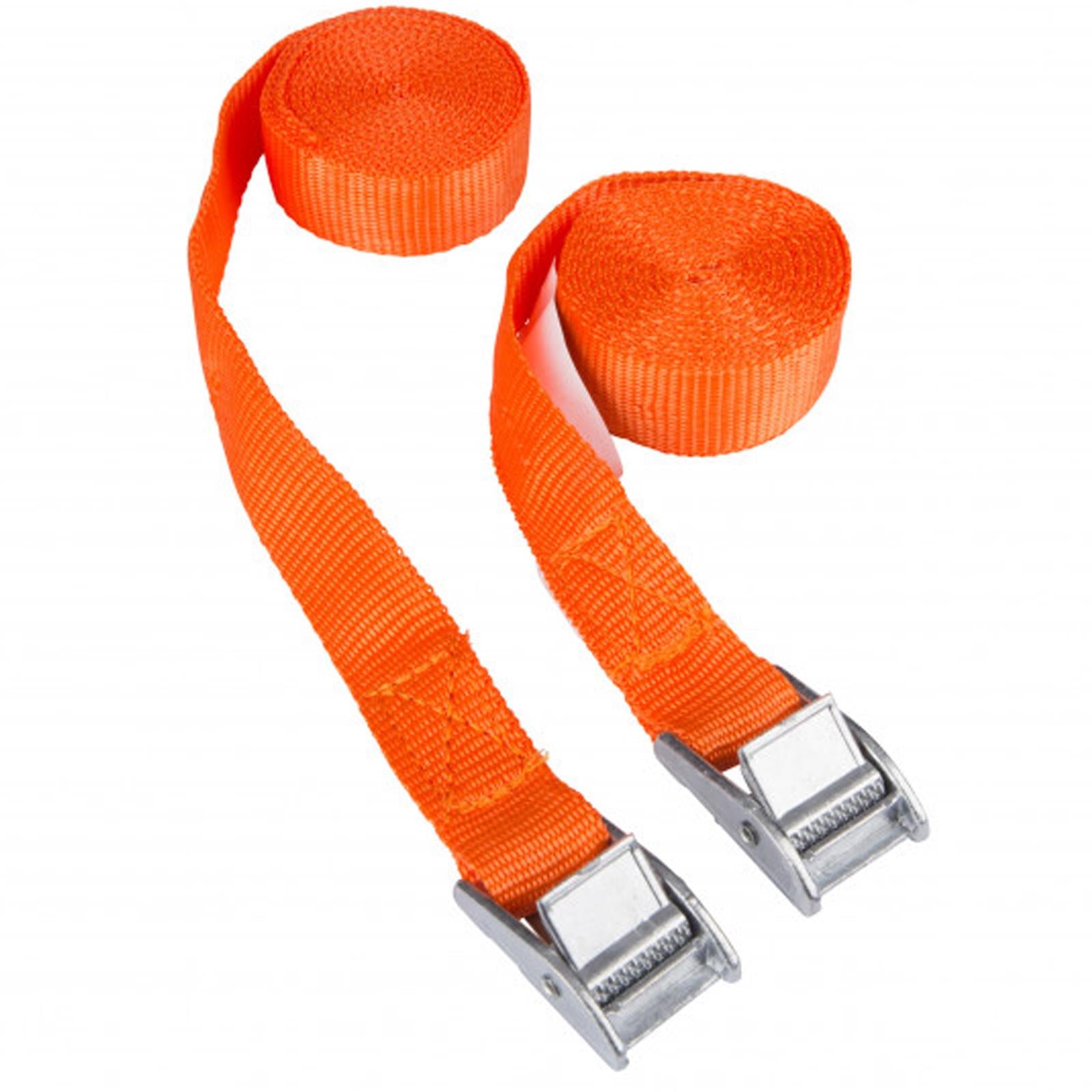 PACK OF 2 CAM BUCKLE TIE DOWN STRAPS ROOF RACK TRAILERS CARGO 25mm x 2.5M Long
