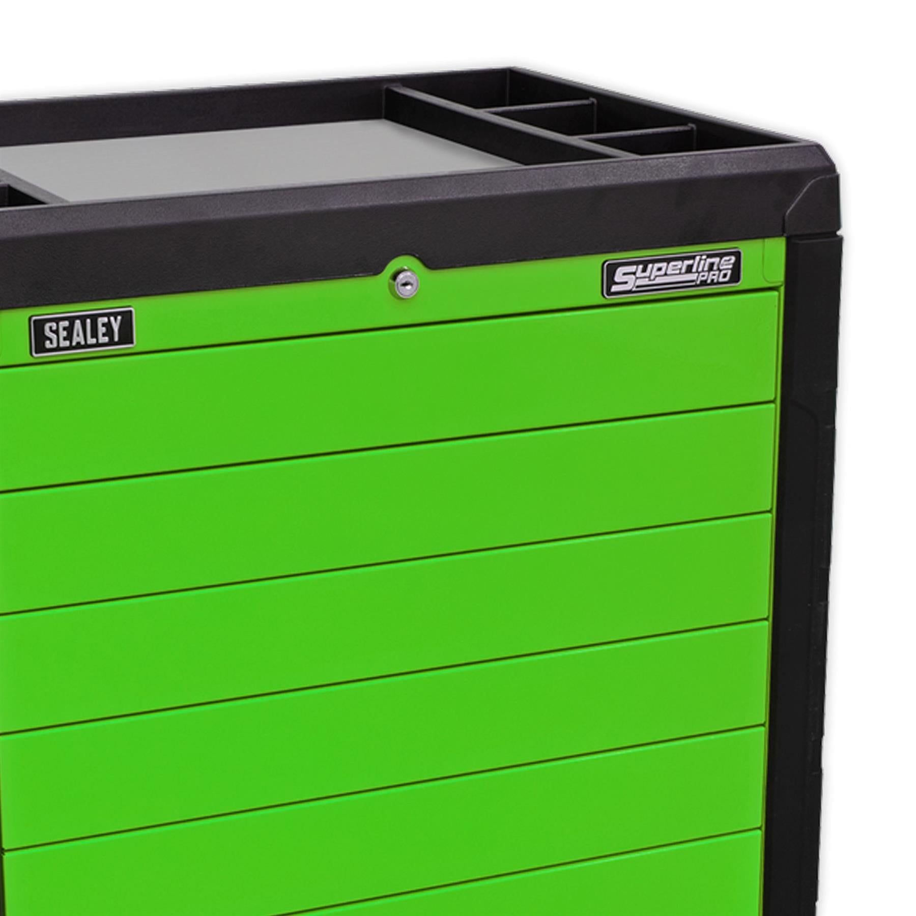 Sealey Rollcab 7 Drawer Push-To-Open Hi-Vis Green APPD7G