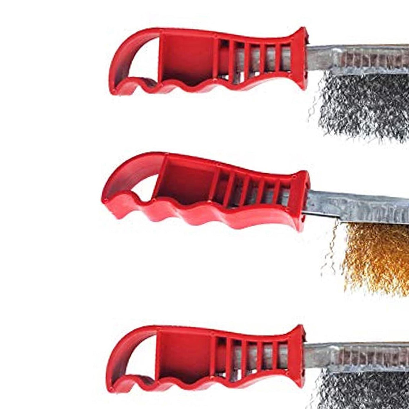 Hand Wire Brush Set 265mm / 125mm 3-Piece Set 1 Steel Brush, 1 Brass Brush, 1 Stainless Steel Brush