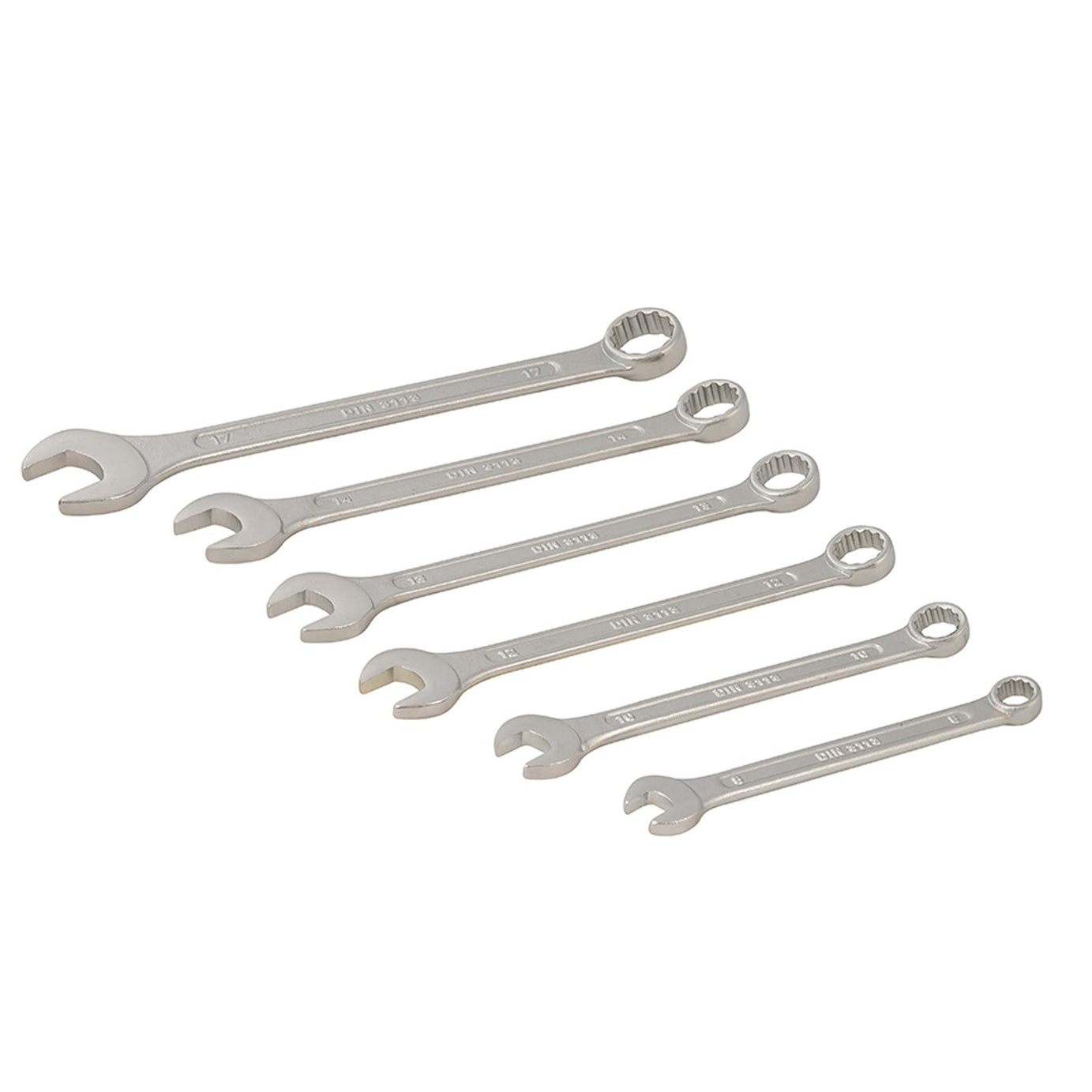 Combination Spanner Metric Set 6Pce Range: 8 - 17mm Polished Chrome Vanadium