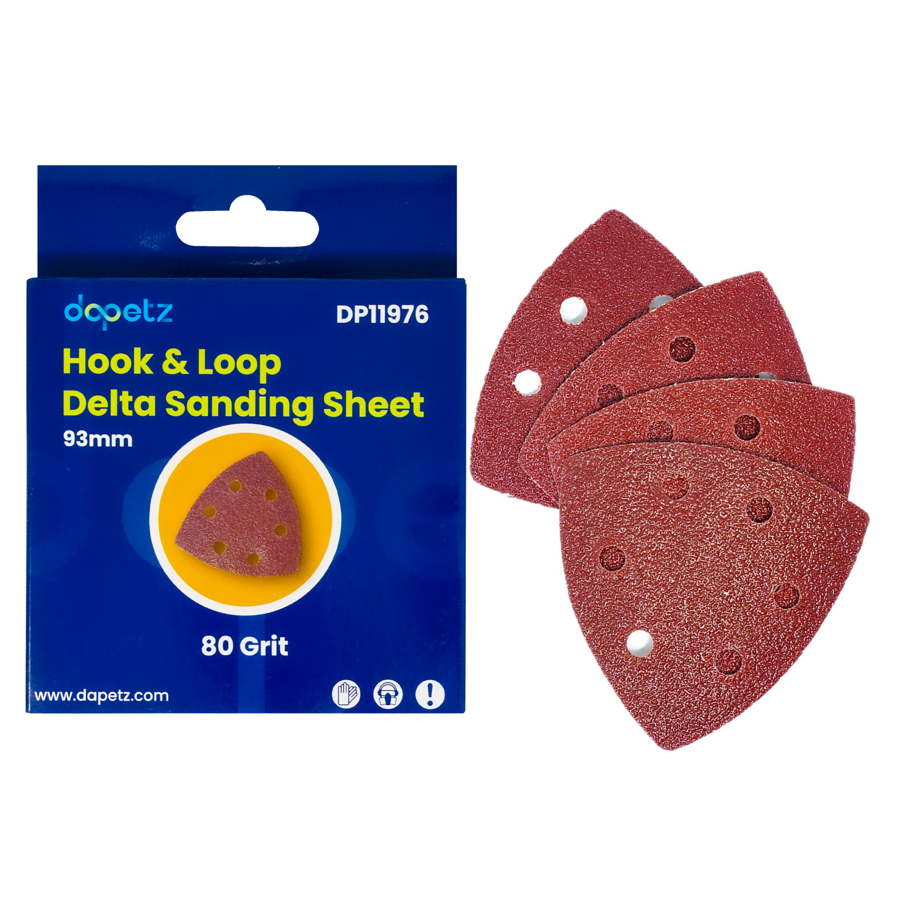 5x Sand Paper Pads 93mm