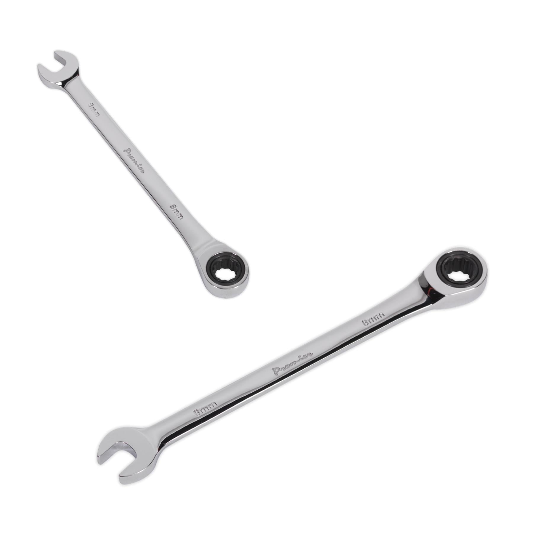 Sealey Ratchet Combination Spanner 8mm Chrome Vanadium Steel