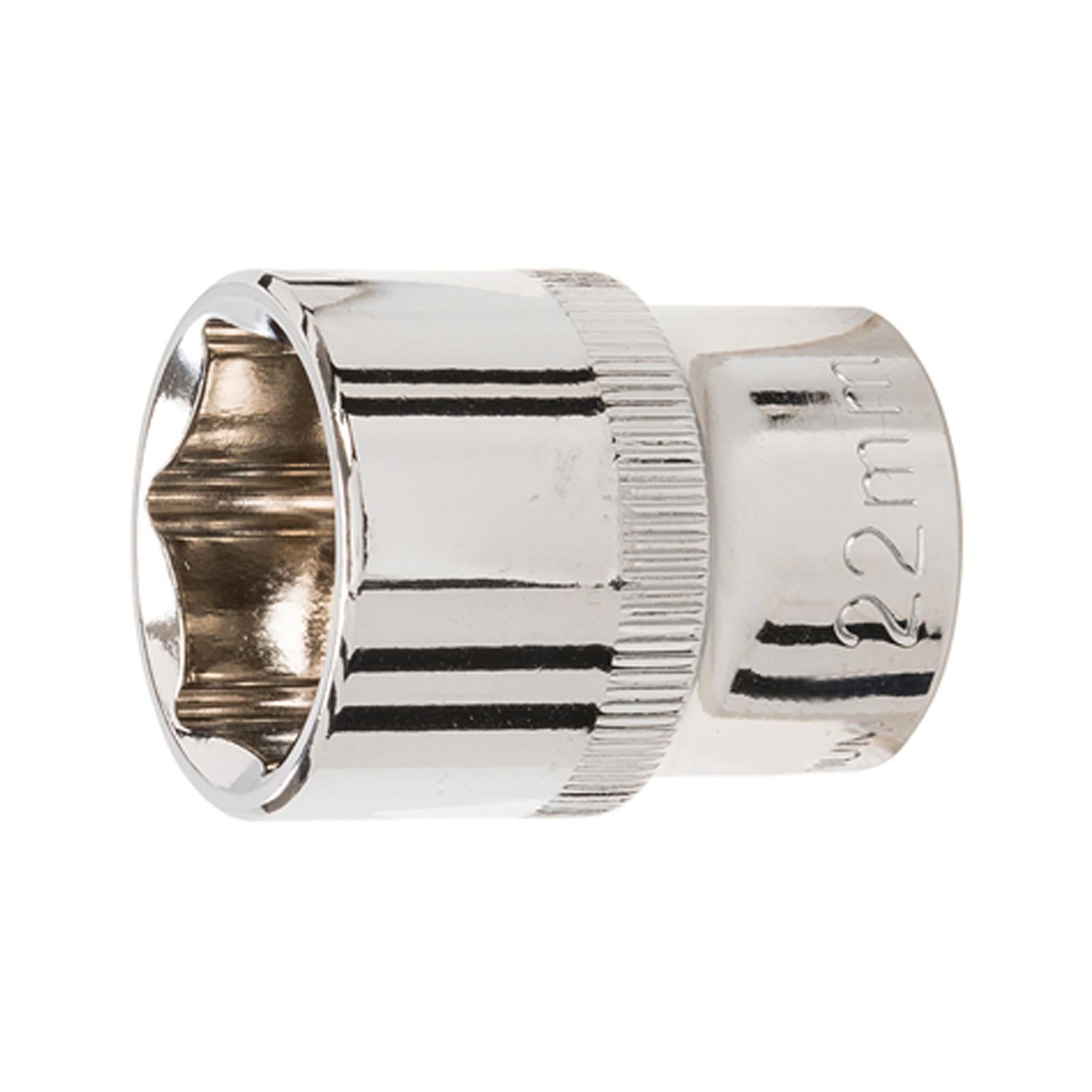 Socket 1/2" Drive Metric Hex Square 22mm Individual Hex Polished Crv Quality