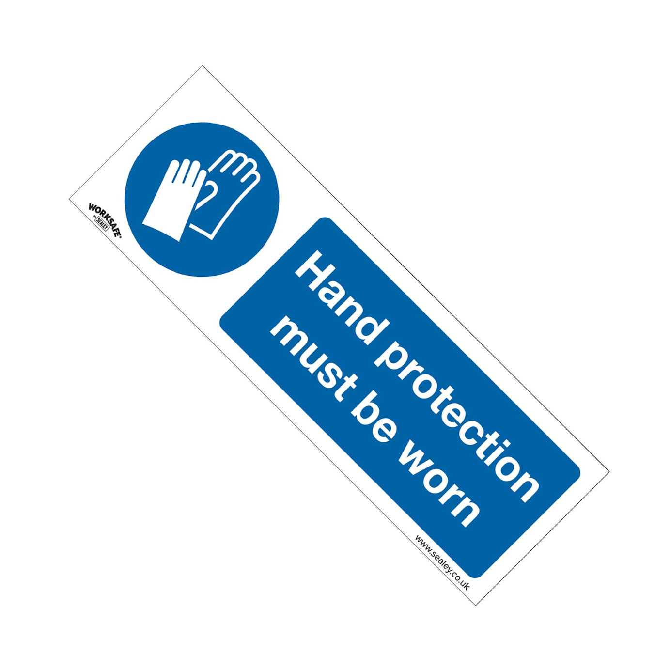 Sealey Safety Sign-Hand Protection Must Be Worn-Self-Adhes-Pk of 10