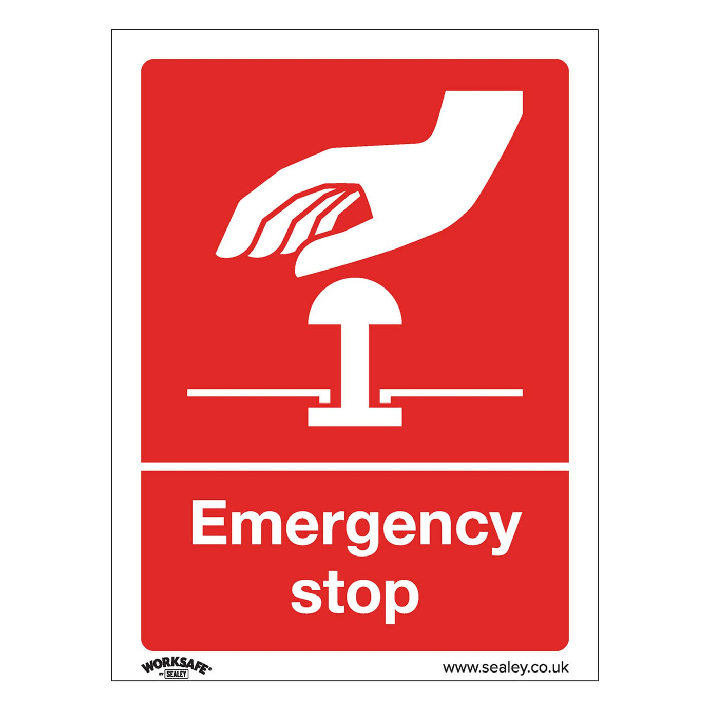 Safe Conditions Safety Sign - Emergency Stop - Self-Adhesive Vinyl