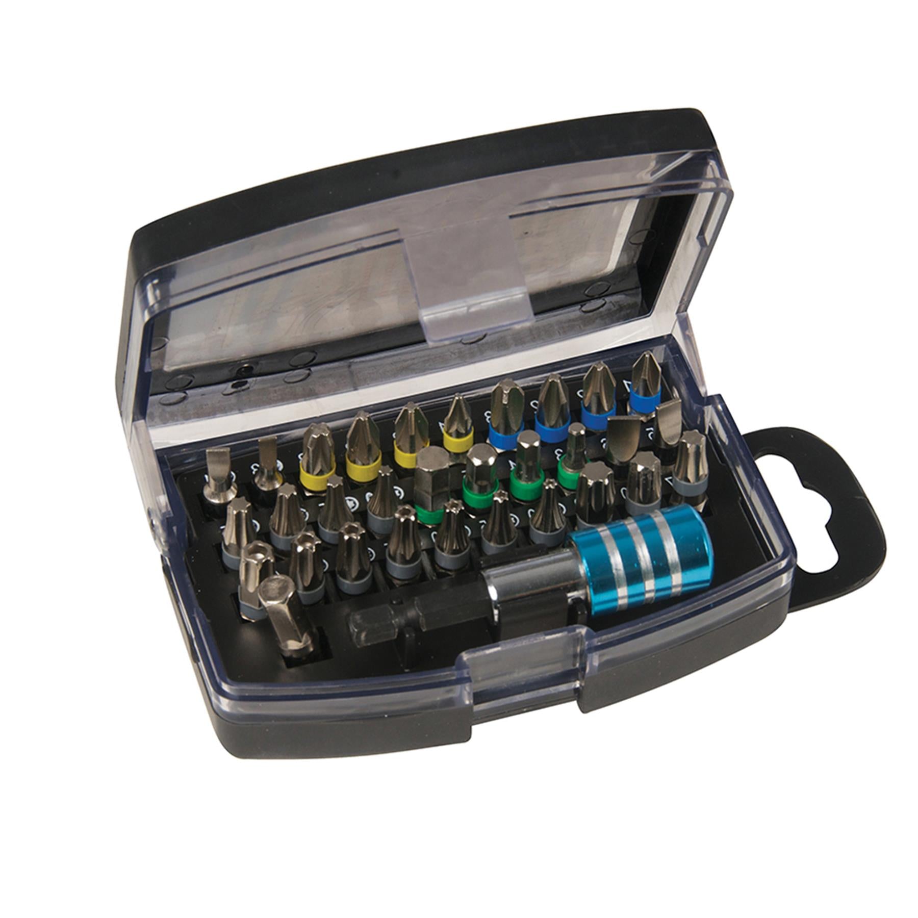 32 Pce Colour-Coded Bit Set - Hand Tools Screw Driver Drill Bits Chrome Vanadium