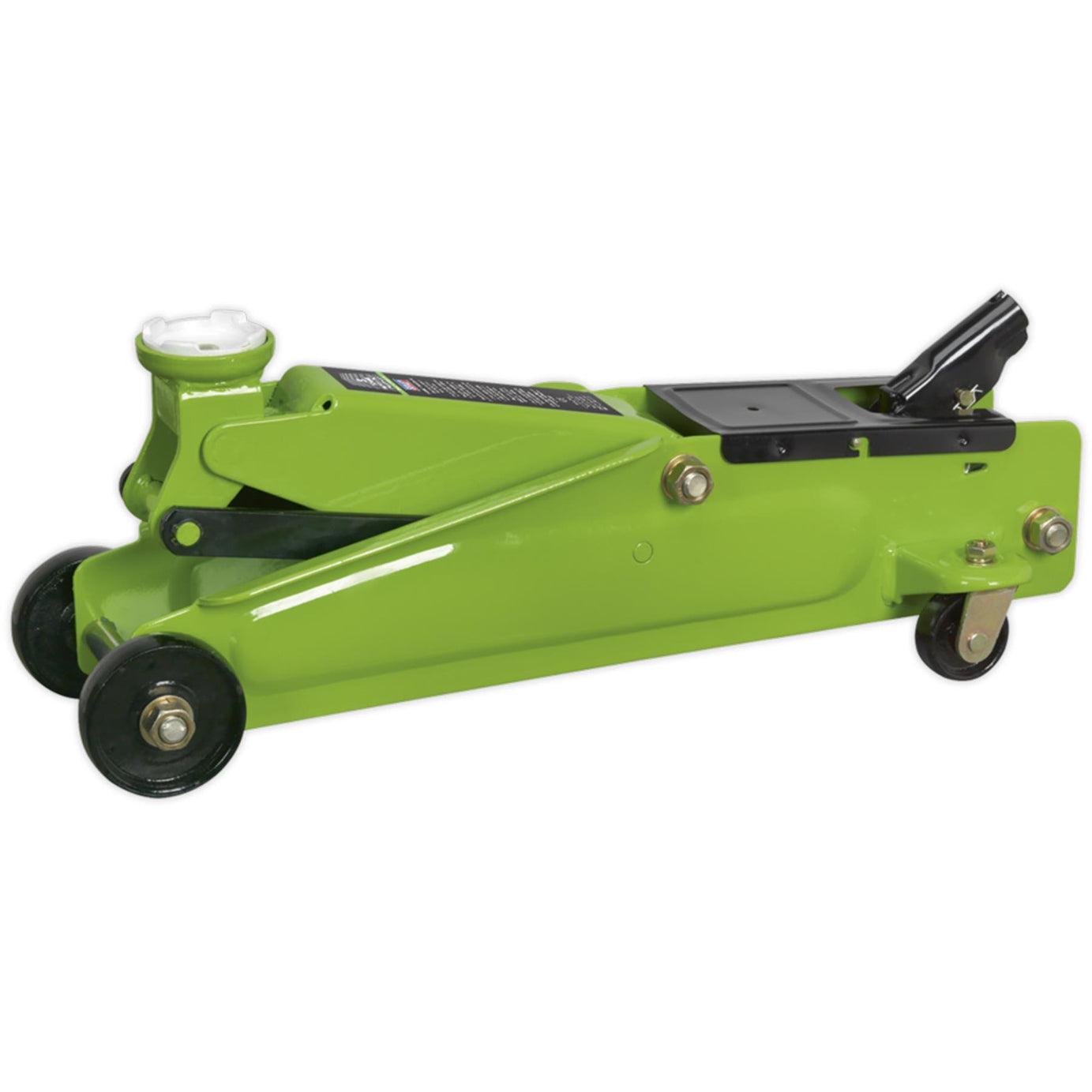 Sealey Trolley Jack 3tonne Long Chassis Heavy-Duty Hi-Vis