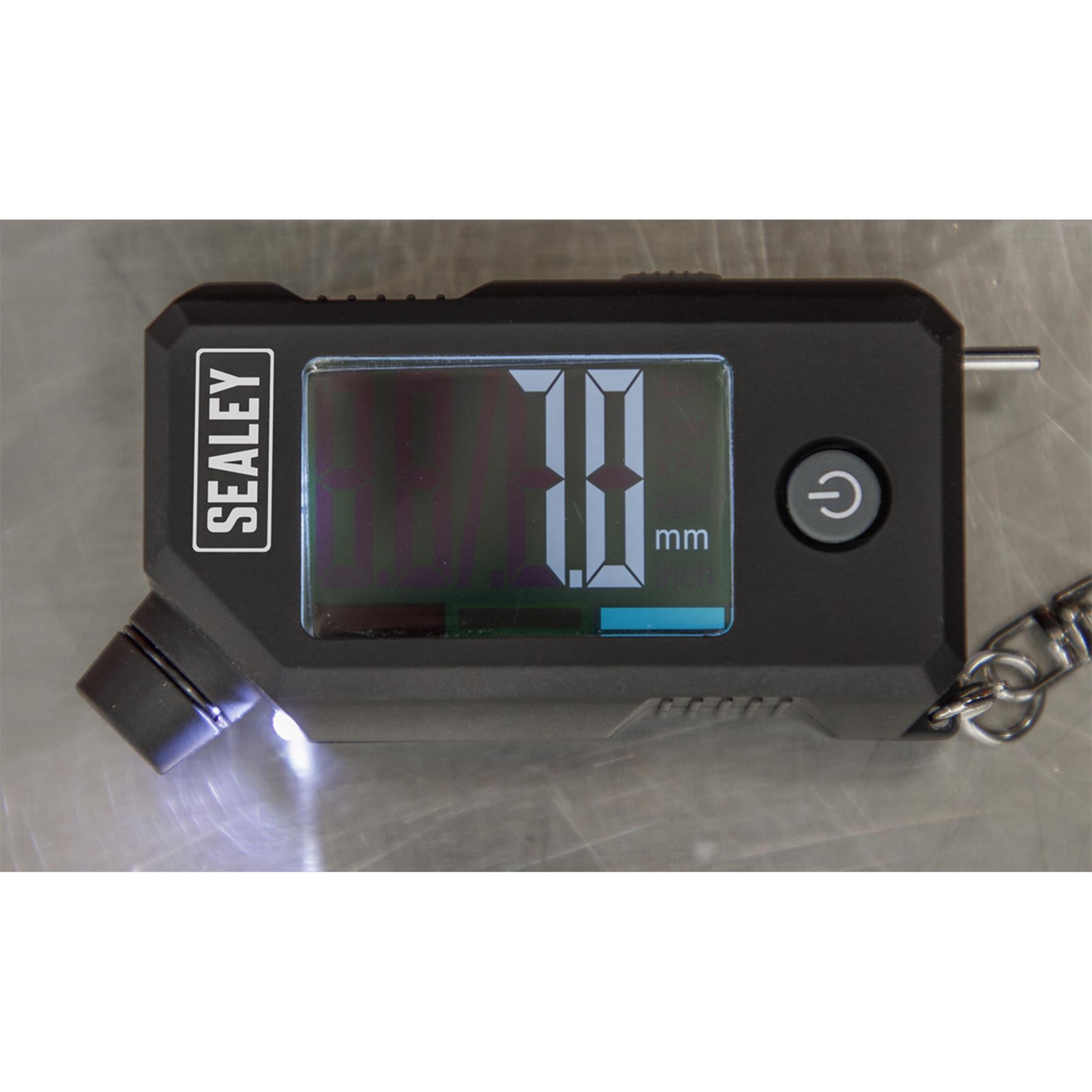 Sealey Digital Tyre Pressure & Tread Depth Gauge with LED