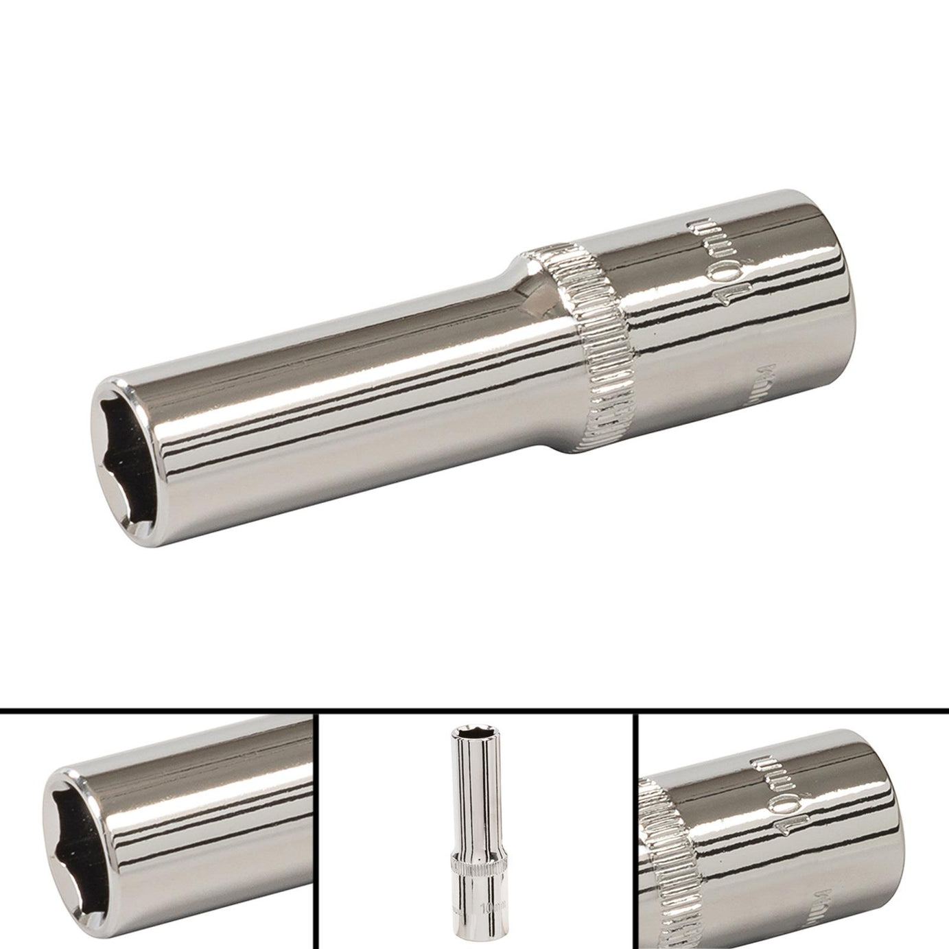 Deep Socket 3/8" Drive 6pt Metric 6 Point Hex Corrotion Resistant Socket 10mm