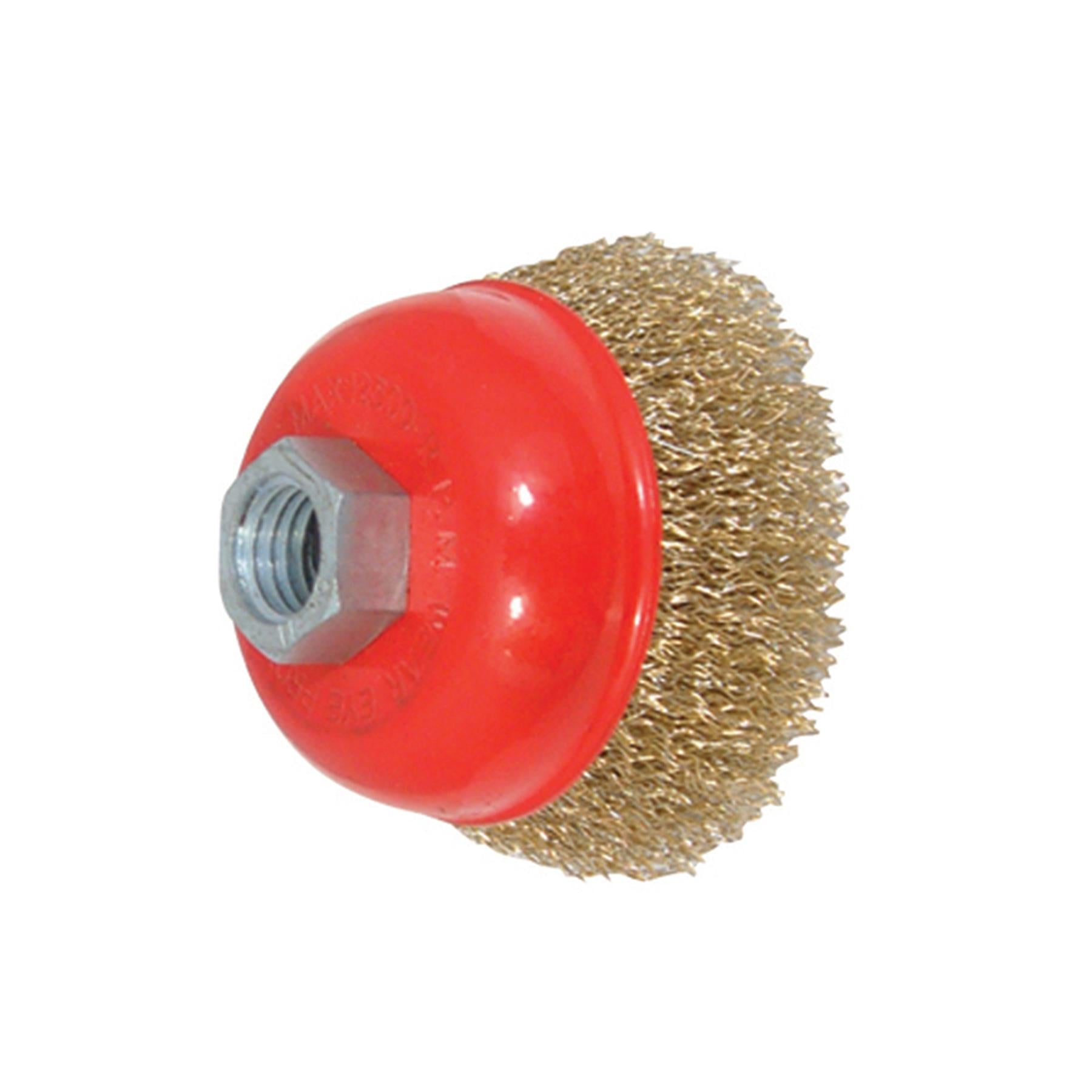 Brass Crimp Cup 75mm - Hand Tools Remove Rust Wire DIY Brush Brand New