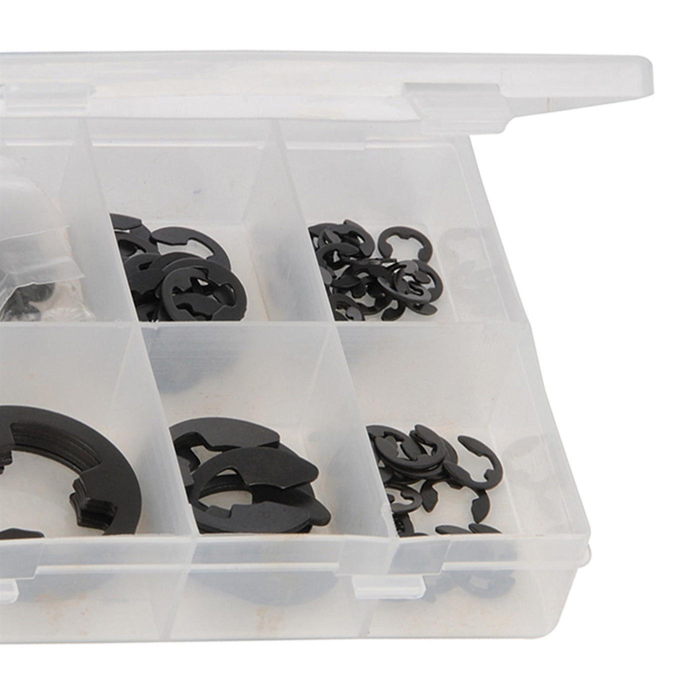 E' Clips Pack 135Pc Chemically Blackened Sprung Steel Clips For Rotating Shafts