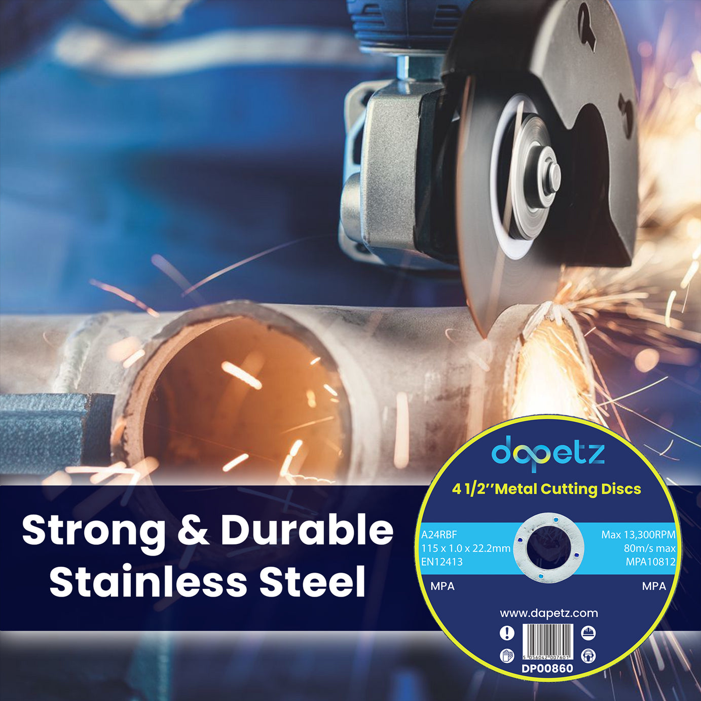 5 X Metal Cutting Discs 1mm Ultra Thin 4 1/2" 115mm Angle Grinder Disc Steel S/S