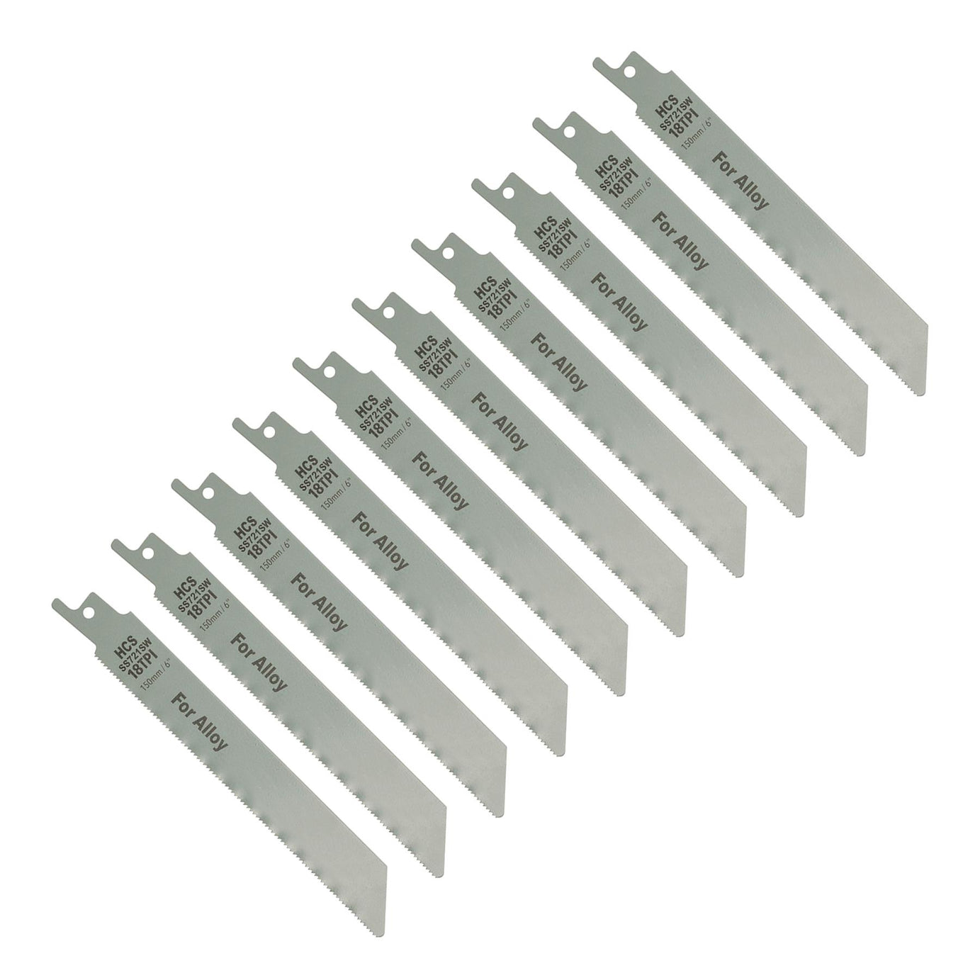 10 Reciprocating Saw Blades 18 Tpi 150mm Wood & Soft Alloy Cutting Fine