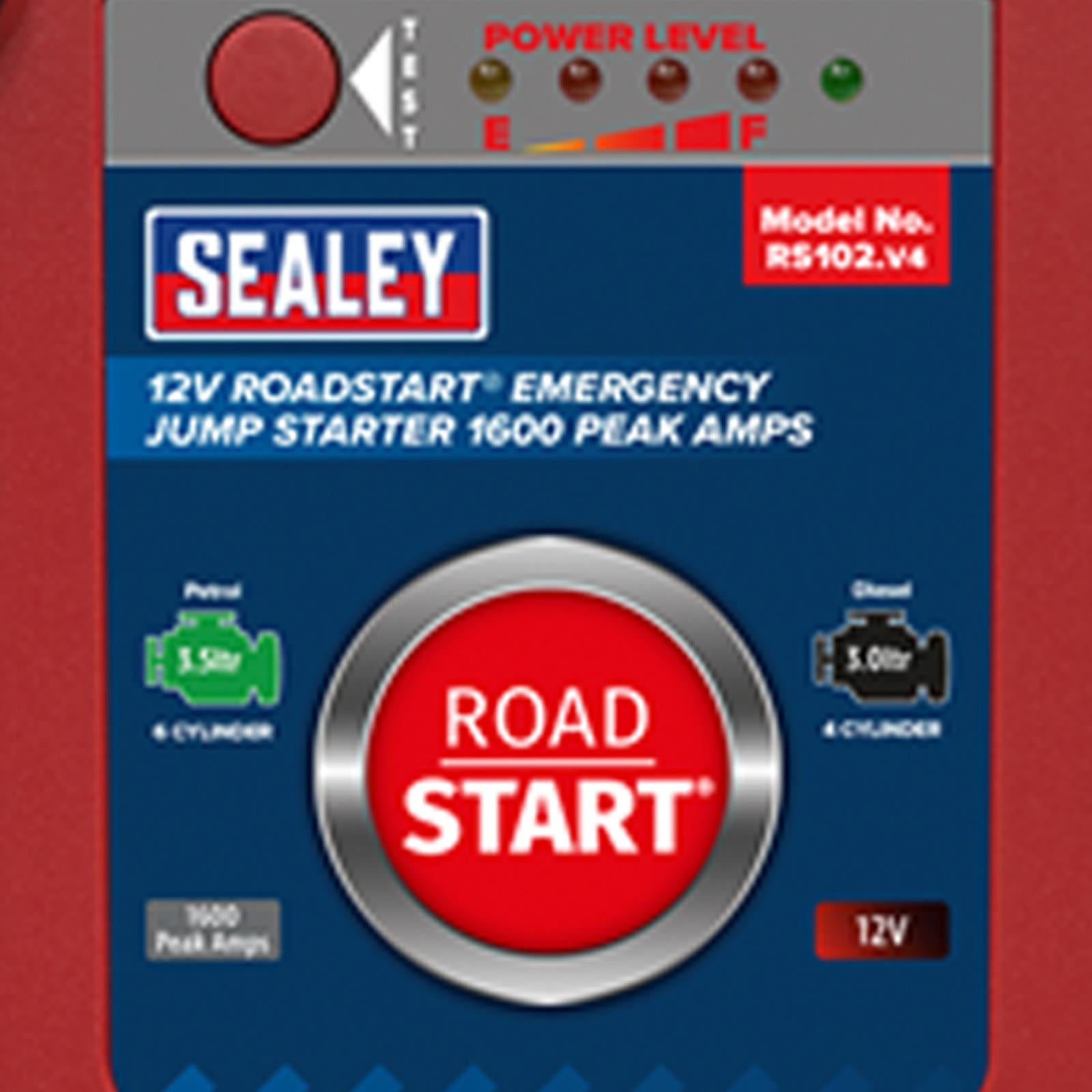 Sealey RS102 RoadStart Emergency Power Pack 12V 1600 Peak Amps Car Van Garage