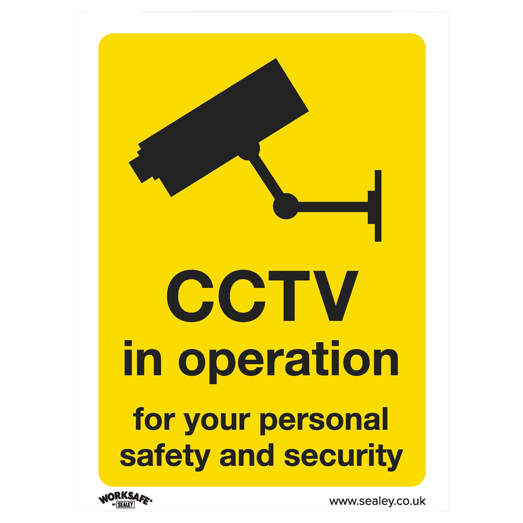 Sealey Safety Sign - CCTV - Self-Adhesive Vinyl - Pack of 10