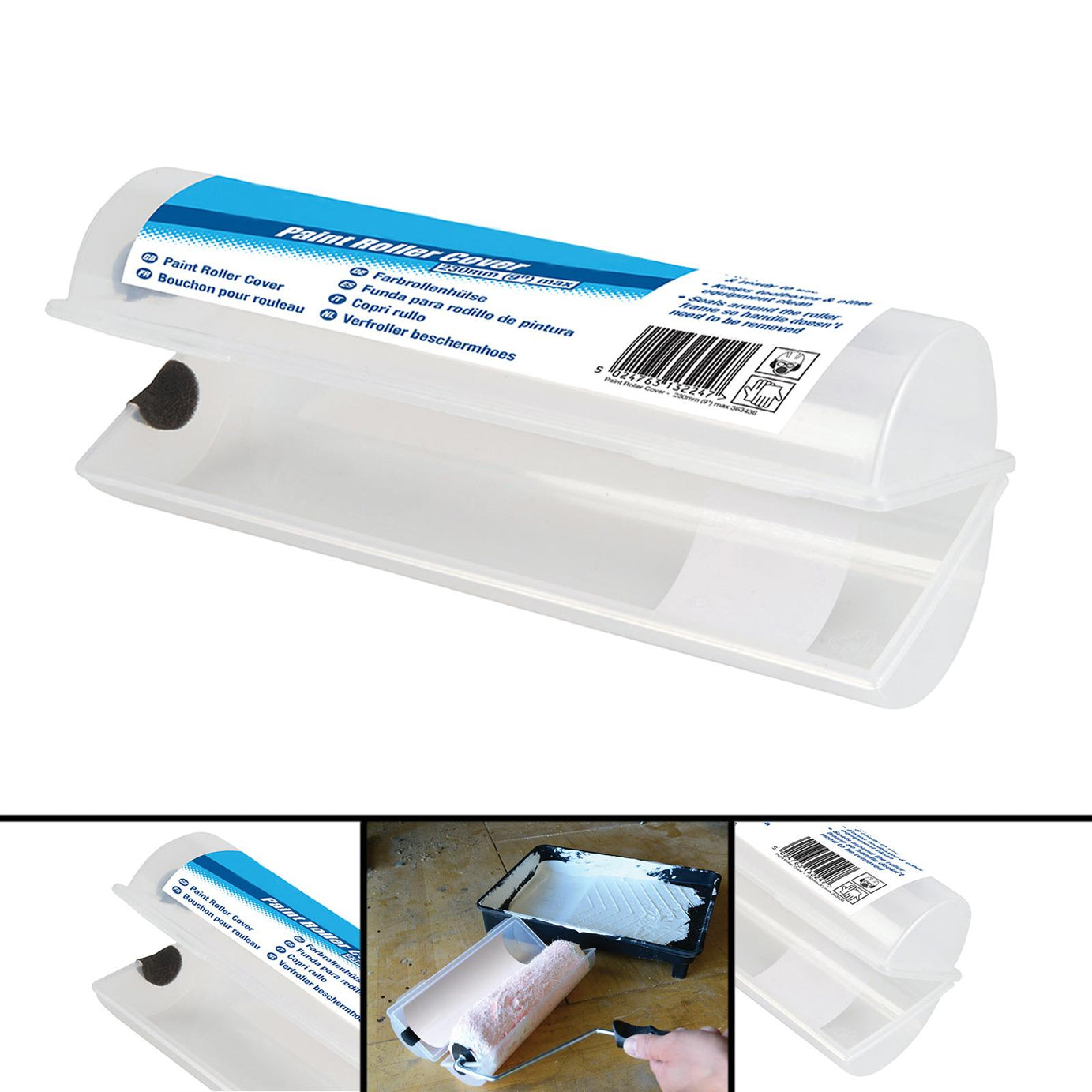 Paint Roller Cover 230mm (9") Airtight Seal Prevents Paint Rollers From Drying
