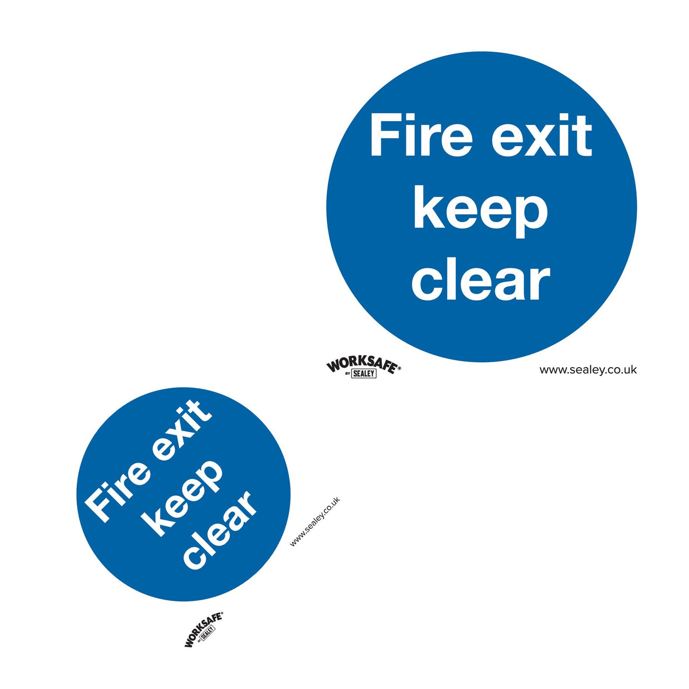 Sealey Safety Sign - Fire Exit Keep Clear - Self-Adhesive-Pk of 10