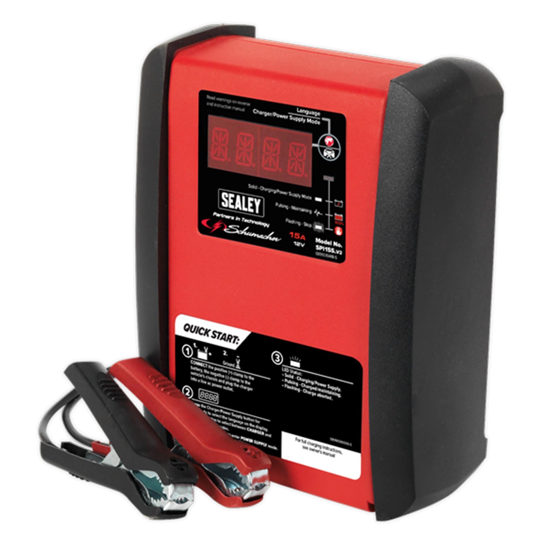 Sealey Schumacher Intelligent Speed Charge Battery Chgr 15A 12V