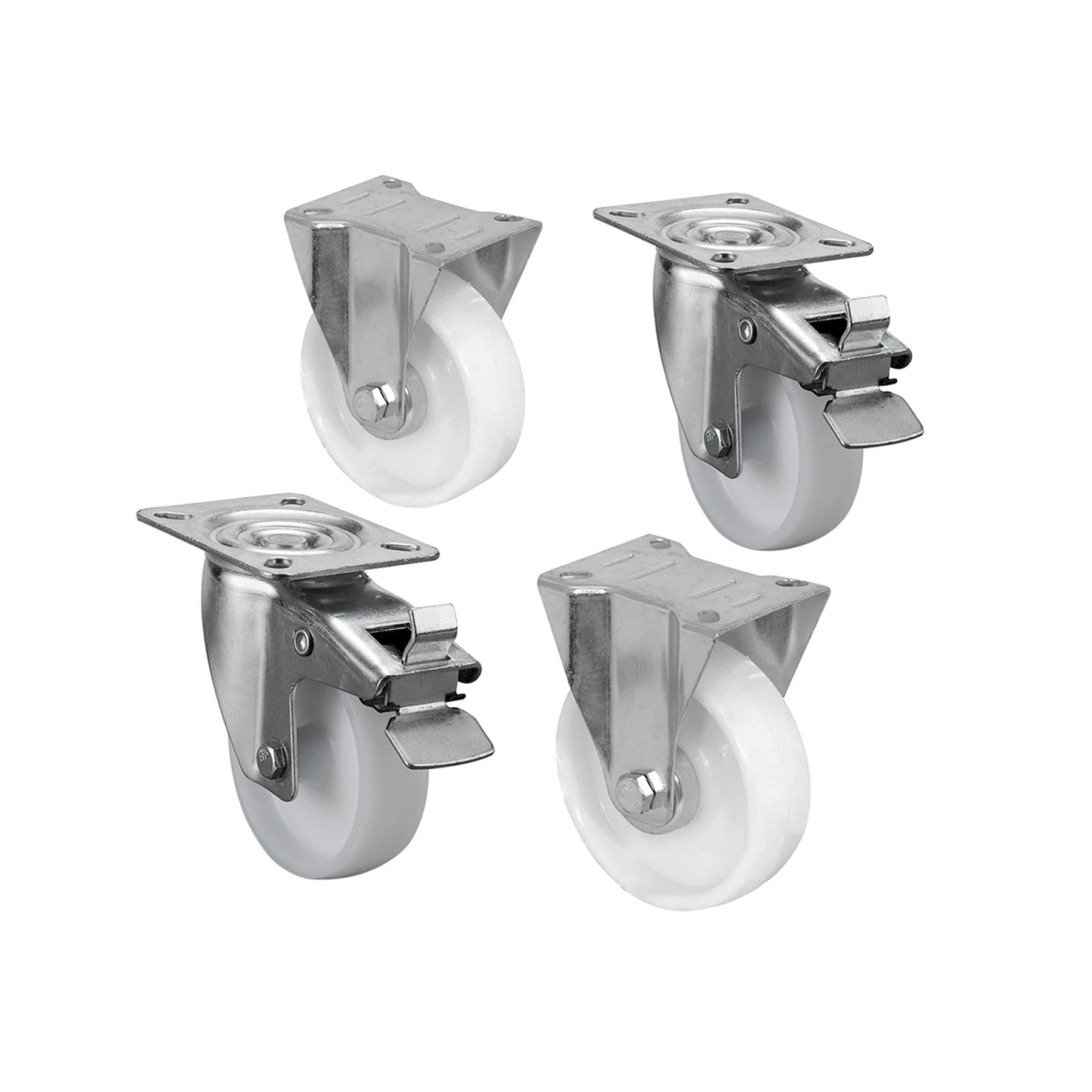 Van Vault Castor Set (Site & Safe Boxes) 4pk 4pk plated Steel Chassis