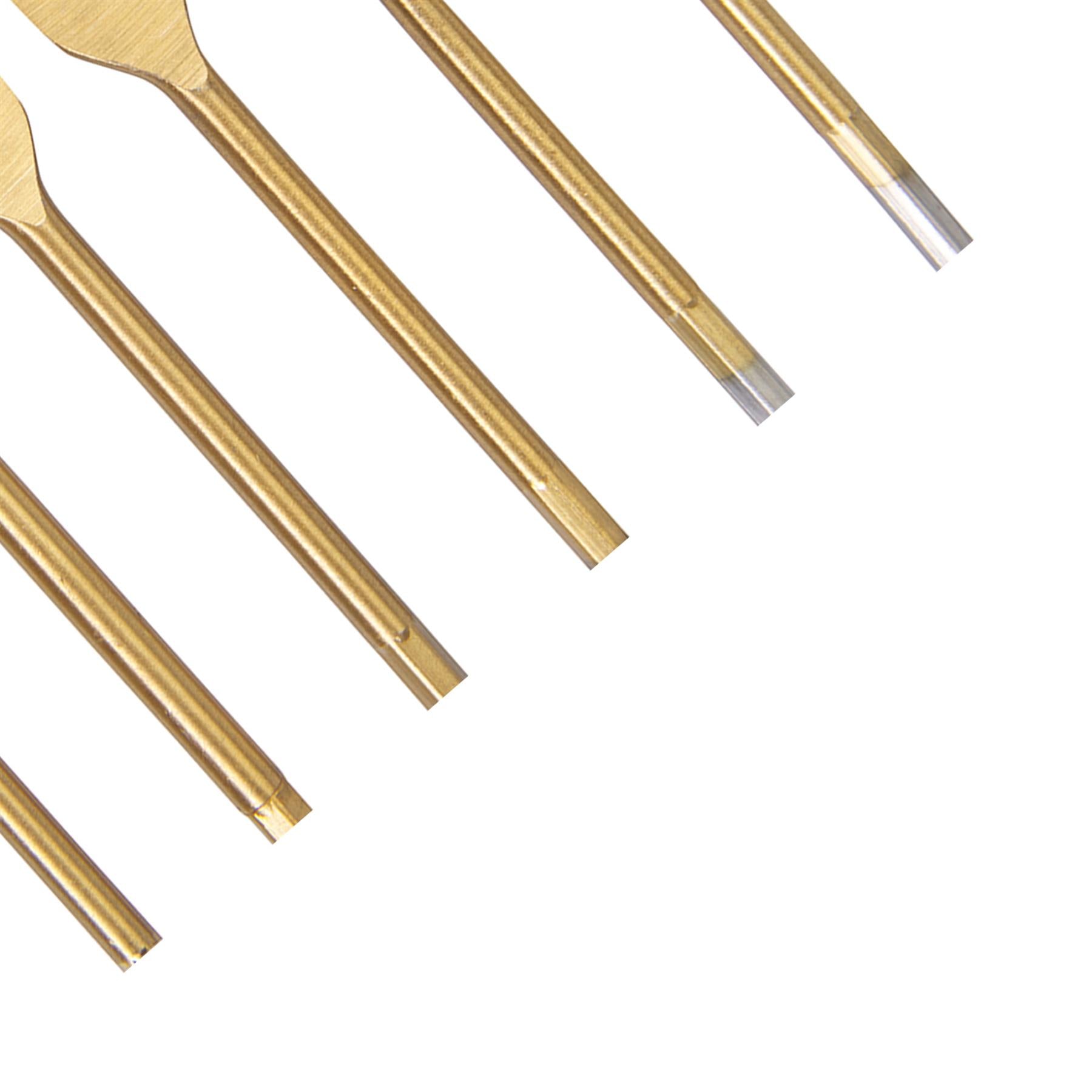 6Pce Titanium-Coated Flat Bit Set 10 - 32mm Precision Ground Point And Shoulders