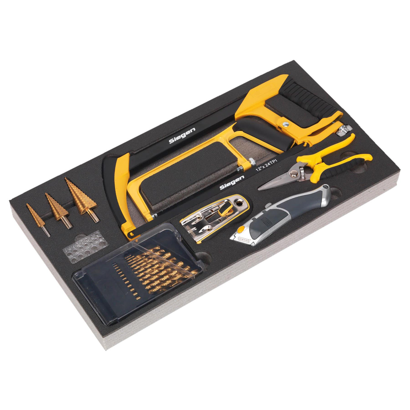 Sealey Tool Tray with Cutting & Drilling Set 28pc