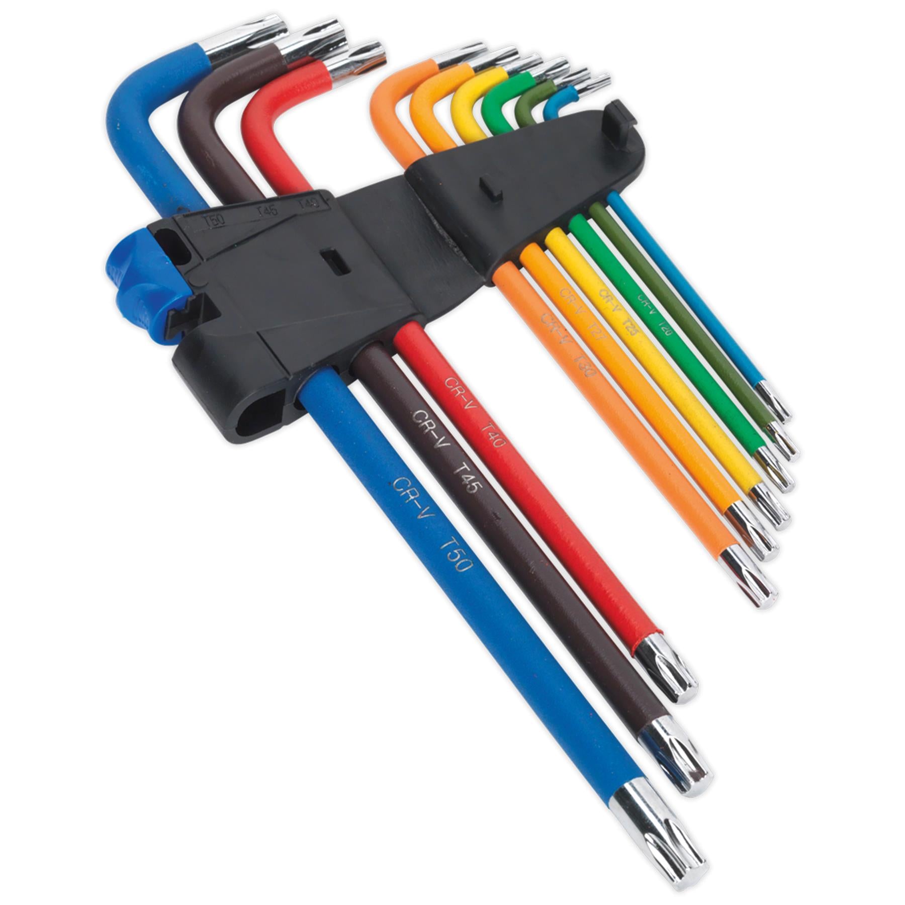 Sealey TRX-Star* Key Set 9pc Colour-Coded Extra Long
