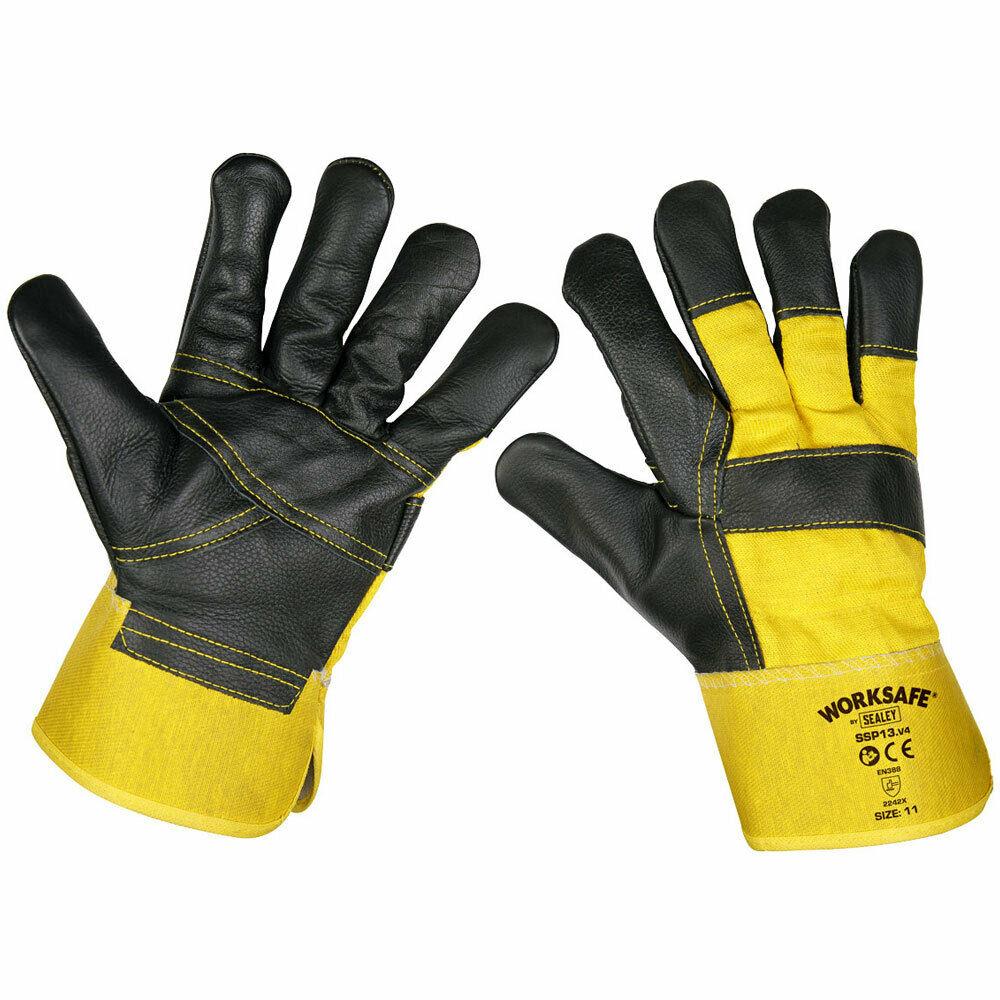 Sealey Rigger's Gloves Hide Palm Pair