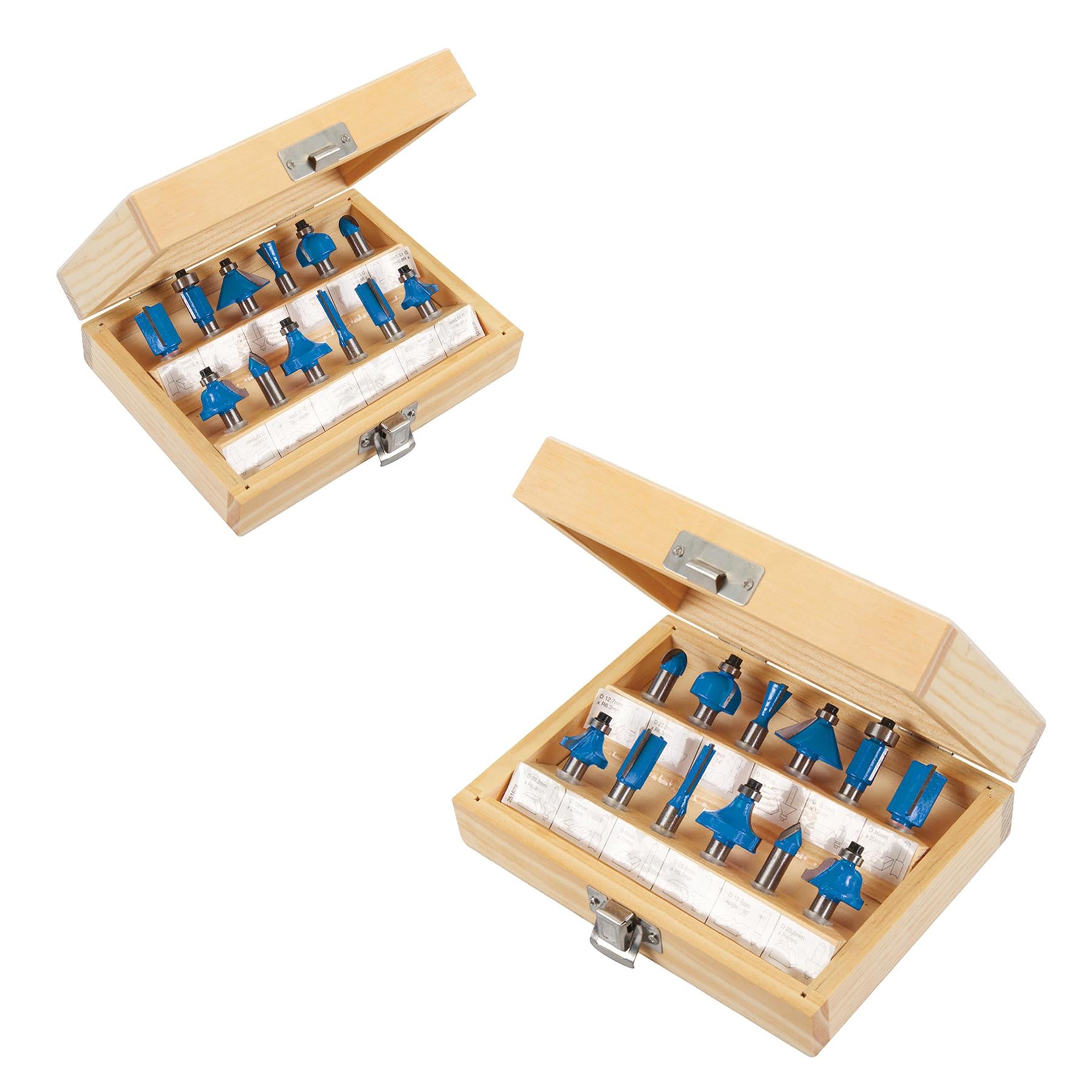 12Pce TCT Router Bit Set 8mm Striaght Grooving Dovetail Chamfer Flush Rounding